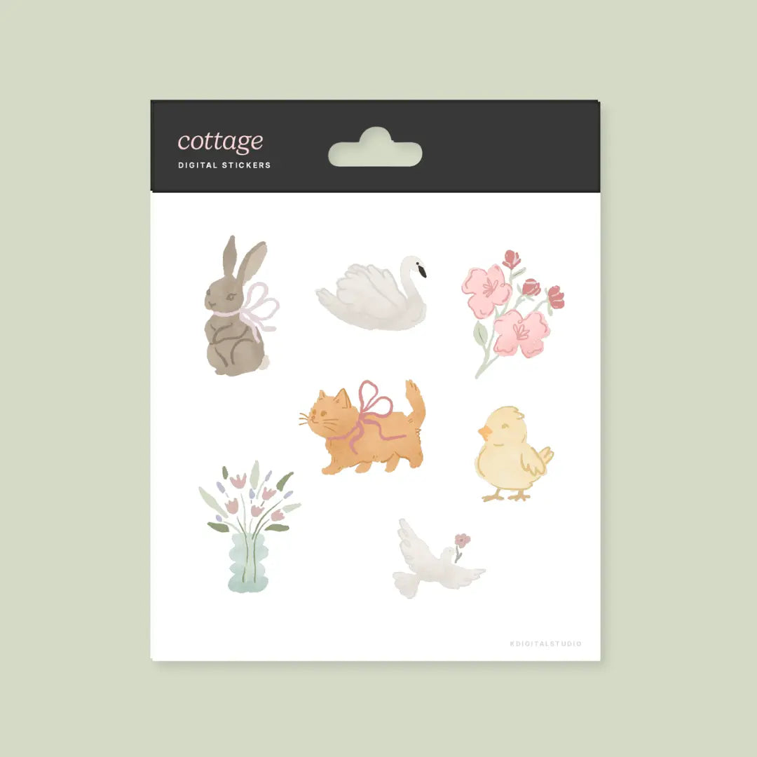 Cottage Spring Stickers KDigitalStudio