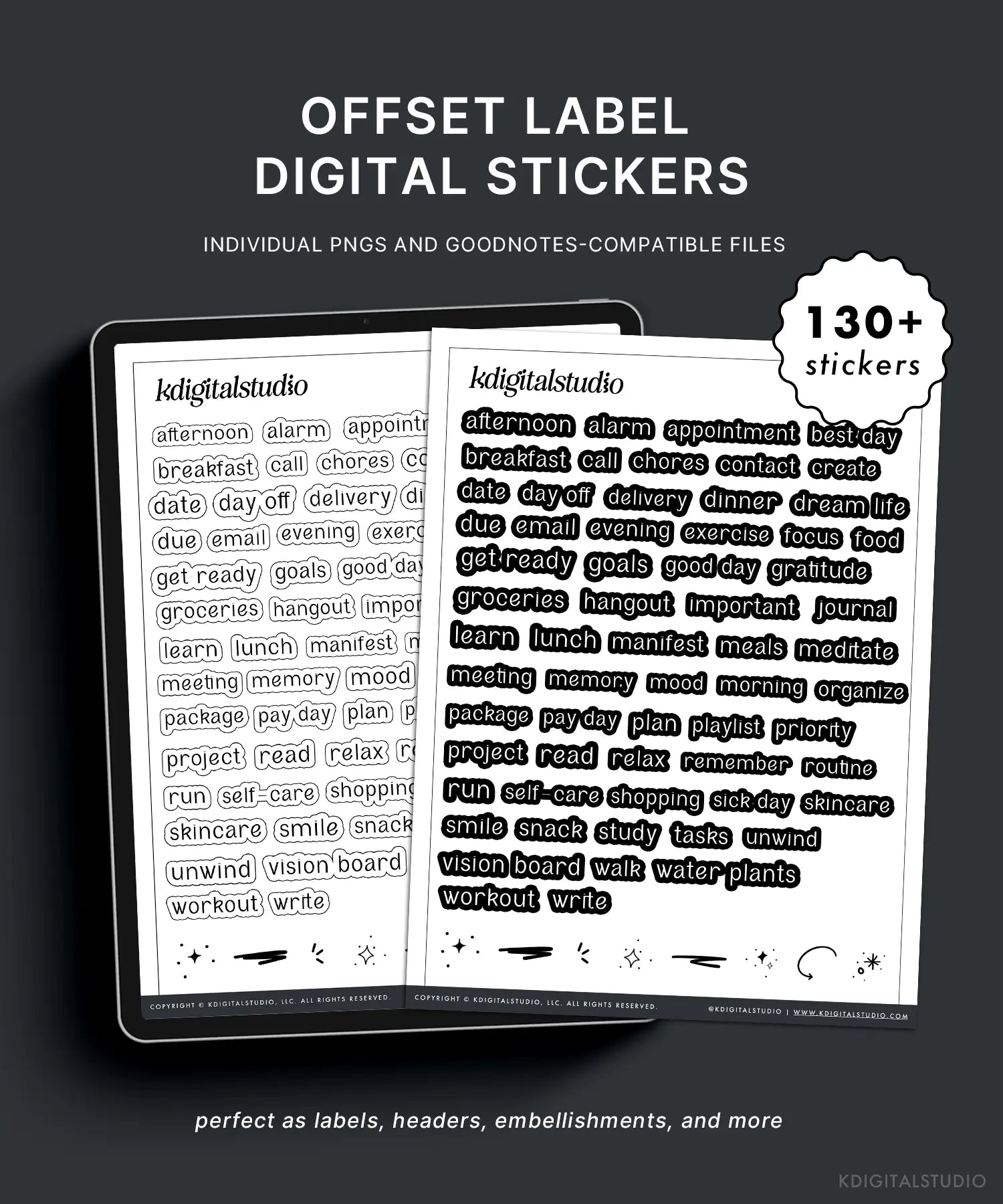 Offset Labels Digital Stickers KDigitalStudio