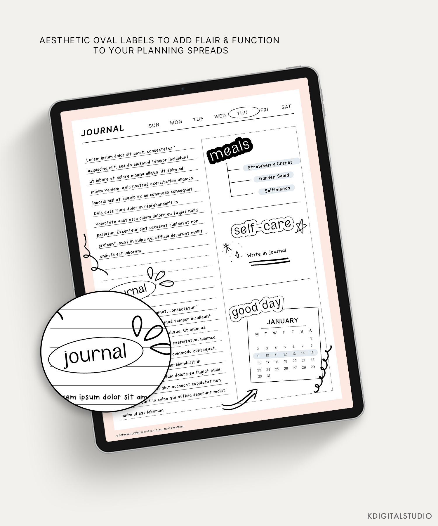 Oval Labels Digital Stickers