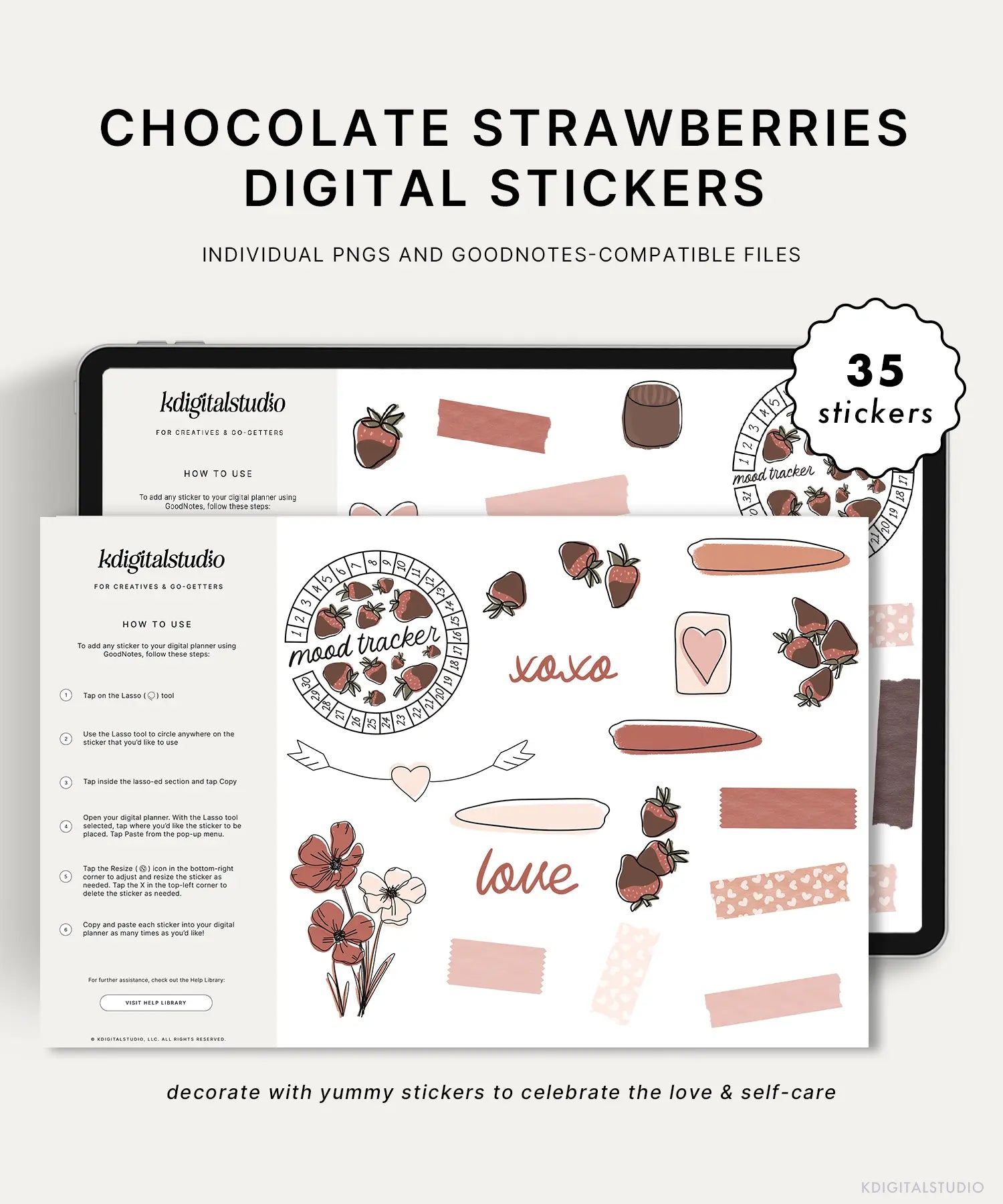 Chocolate Strawberries Digital Stickers KDigitalStudio