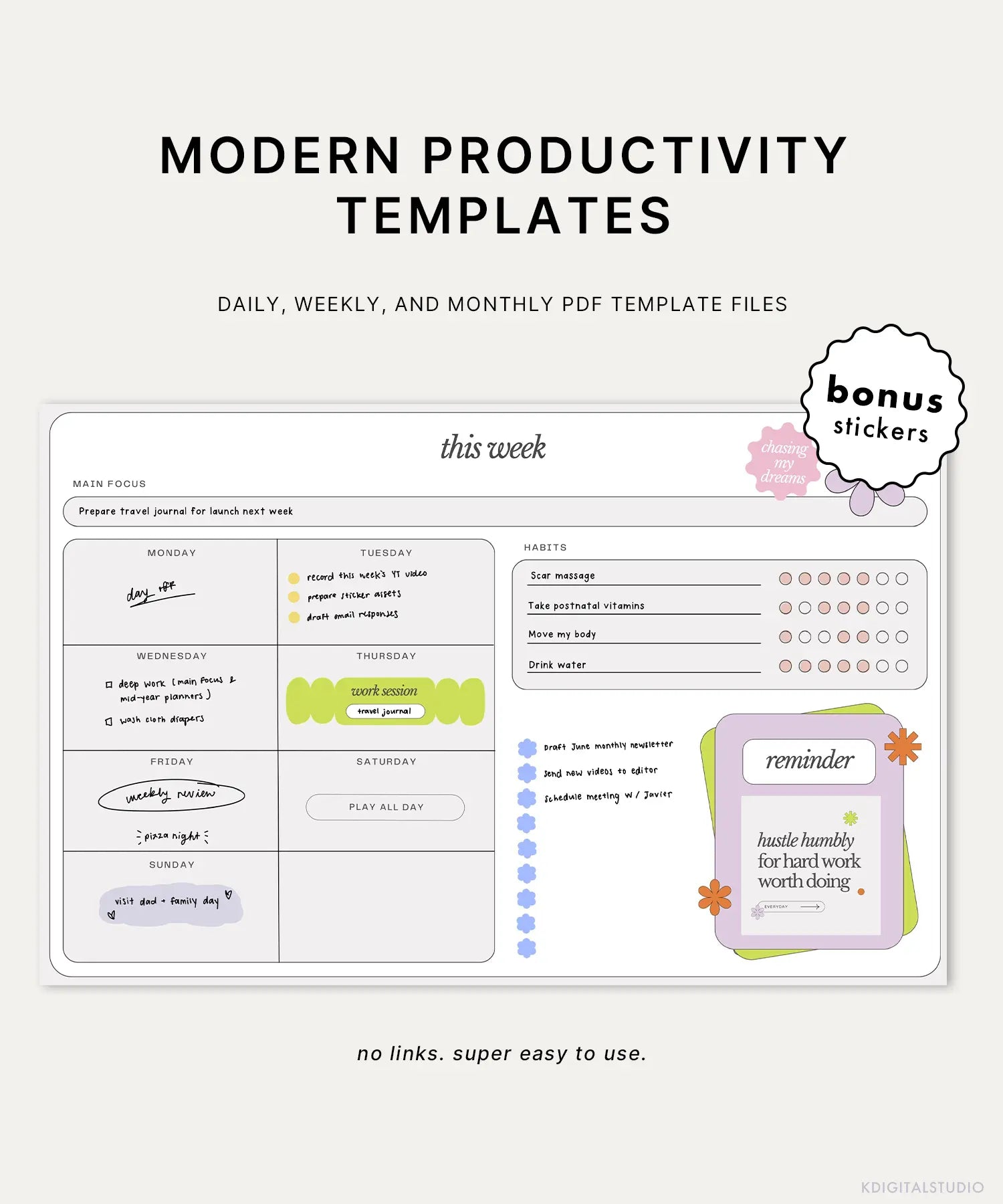 Modern Productivity Templates KDigitalStudio