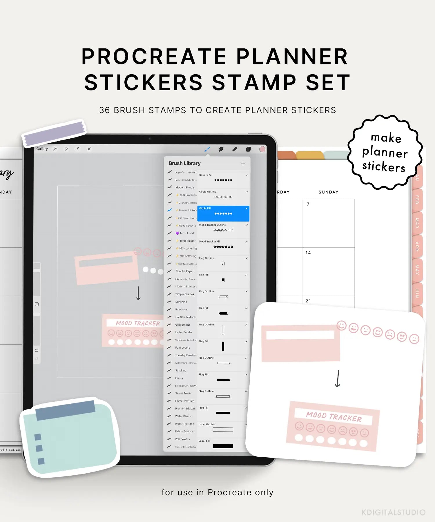 Procreate Planner Stamp Set KDigitalStudio