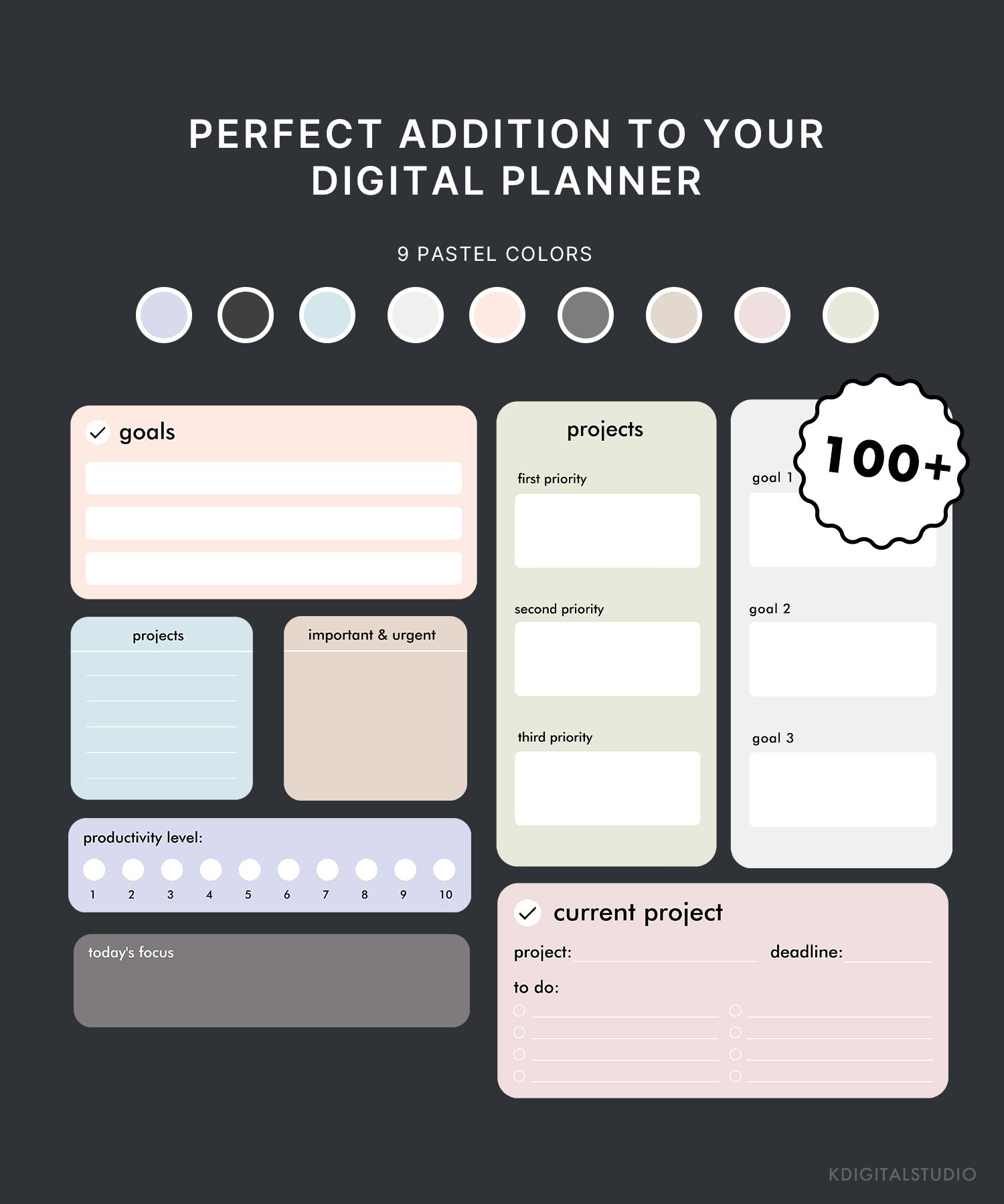 Pastel Goals & Projects Widgets