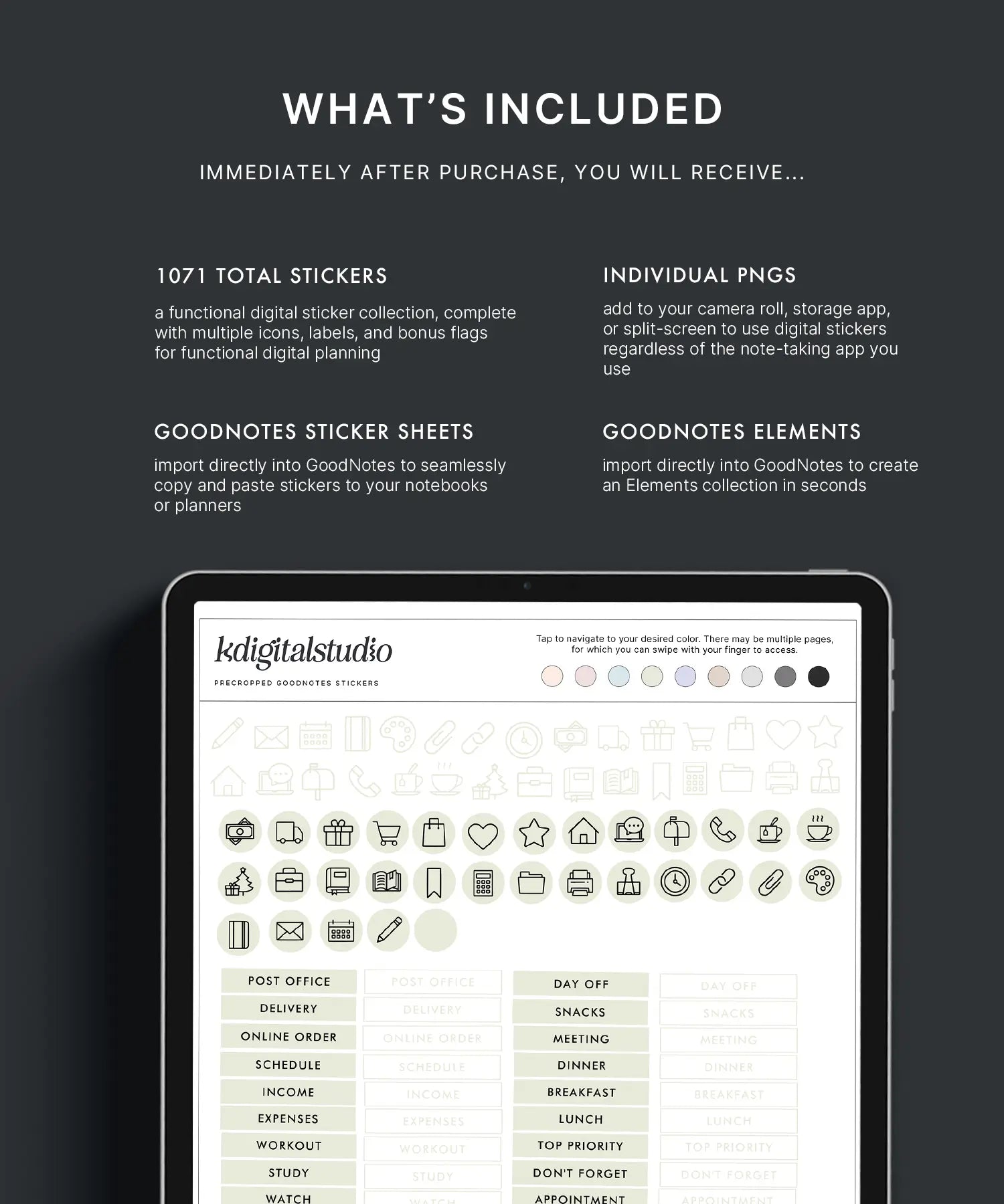 Pastel Planning Icons & Labels KDigitalStudio