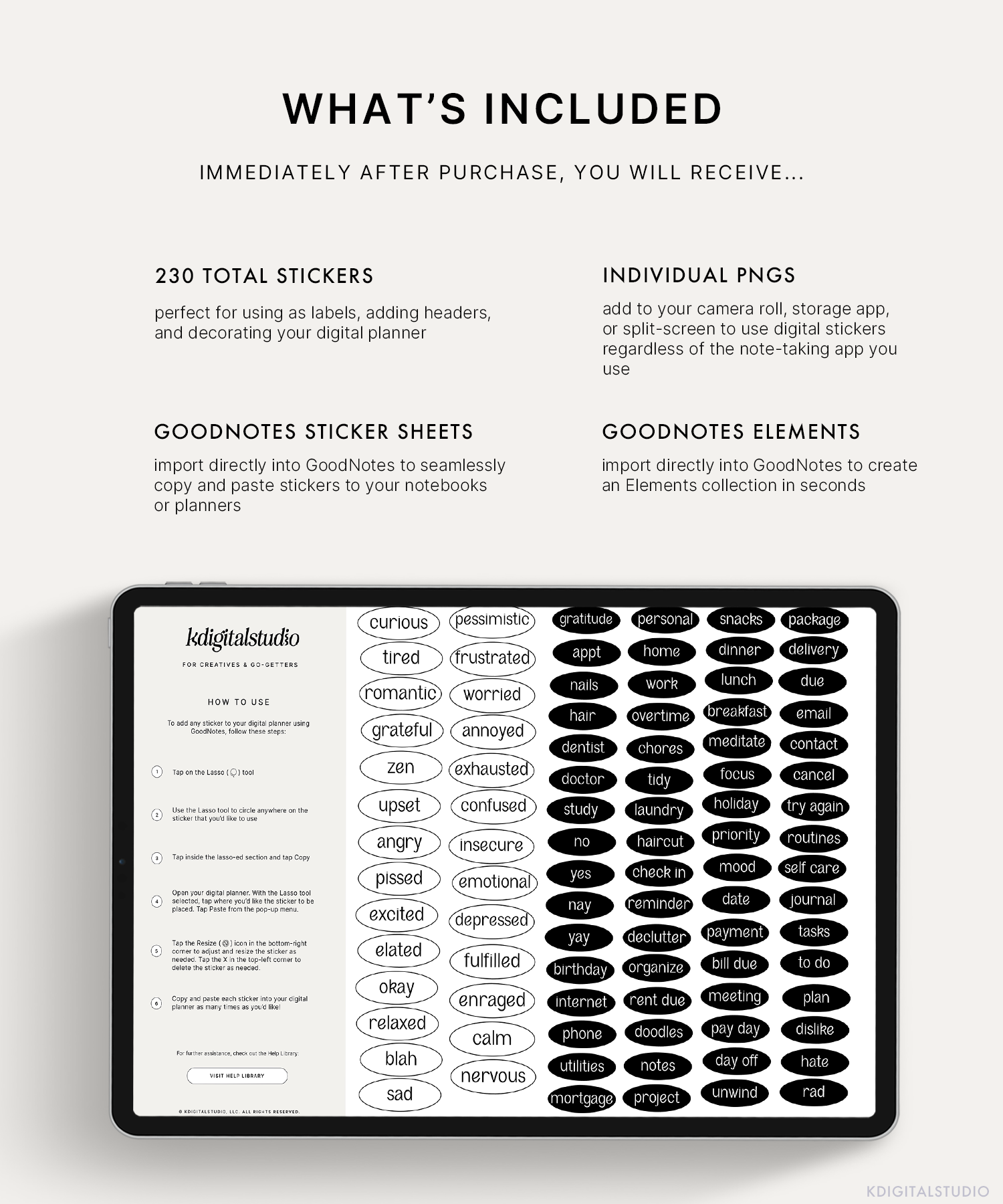 Oval Labels Digital Stickers