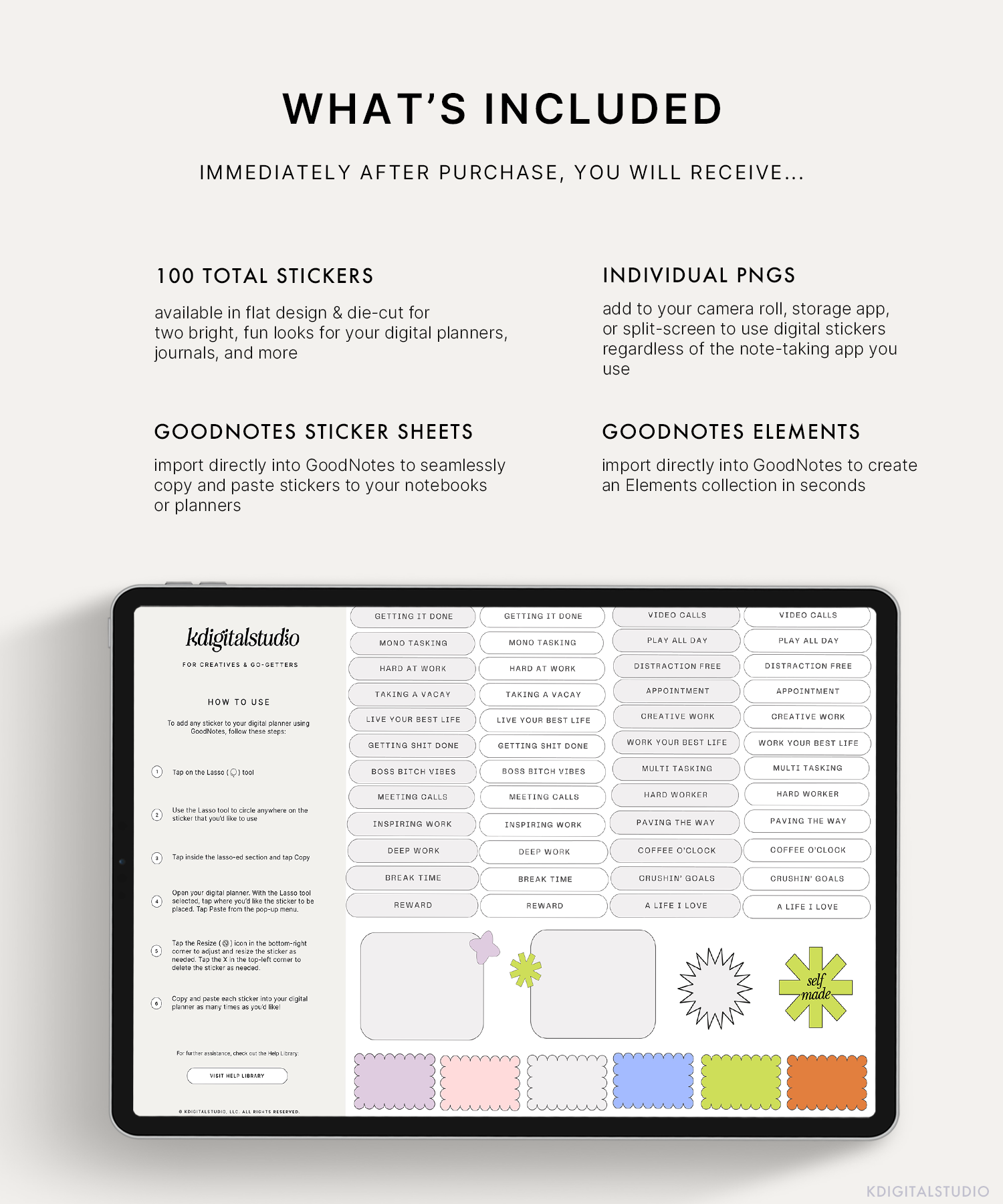 Modern Productivity Digital Stickers