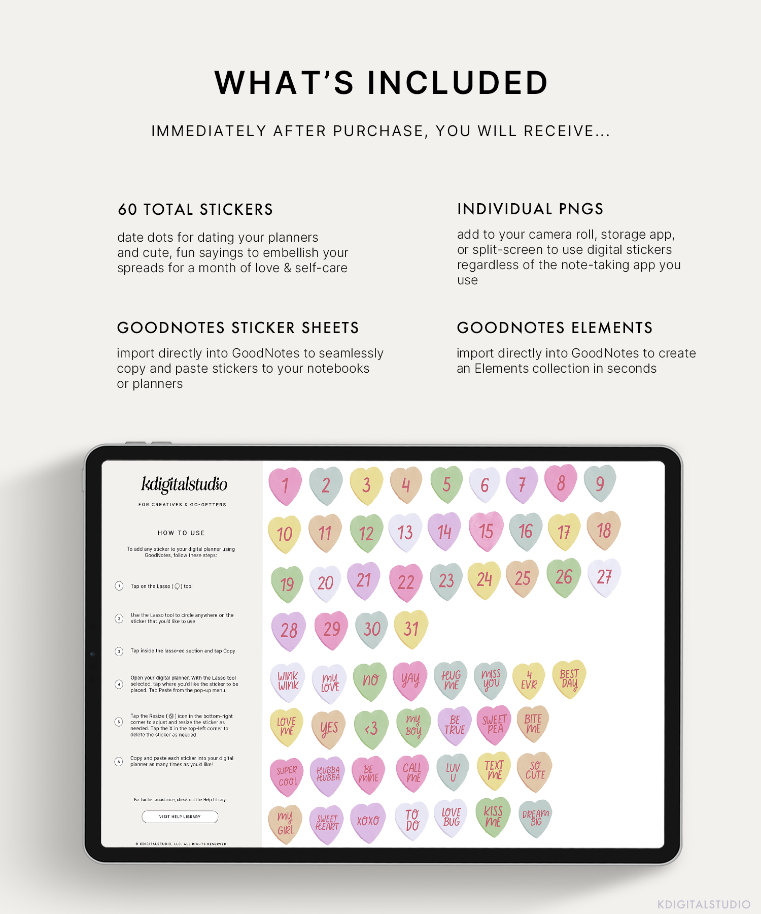 Conversation Hearts Digital Stickers