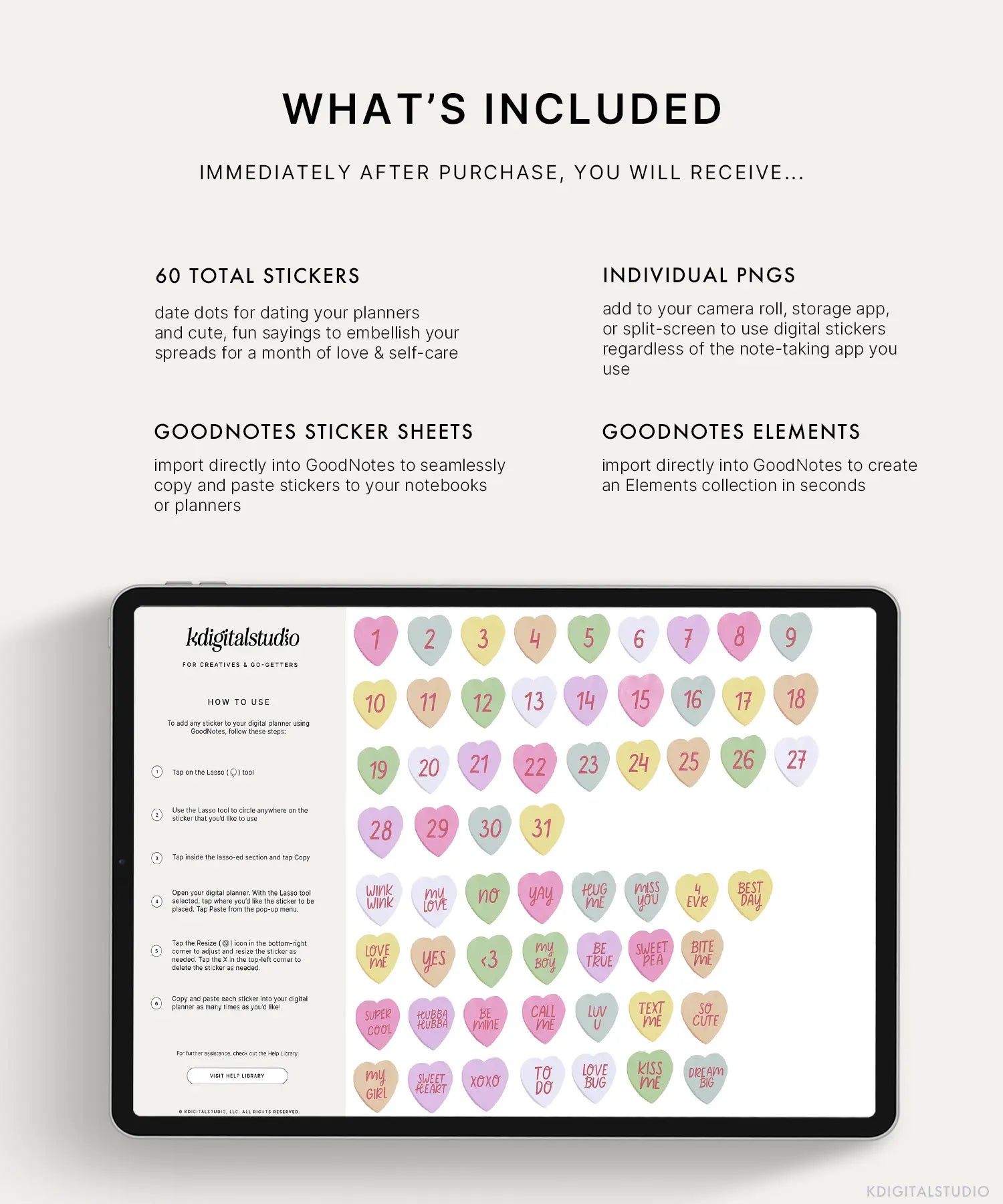 Conversation Hearts Digital Stickers KDigitalStudio