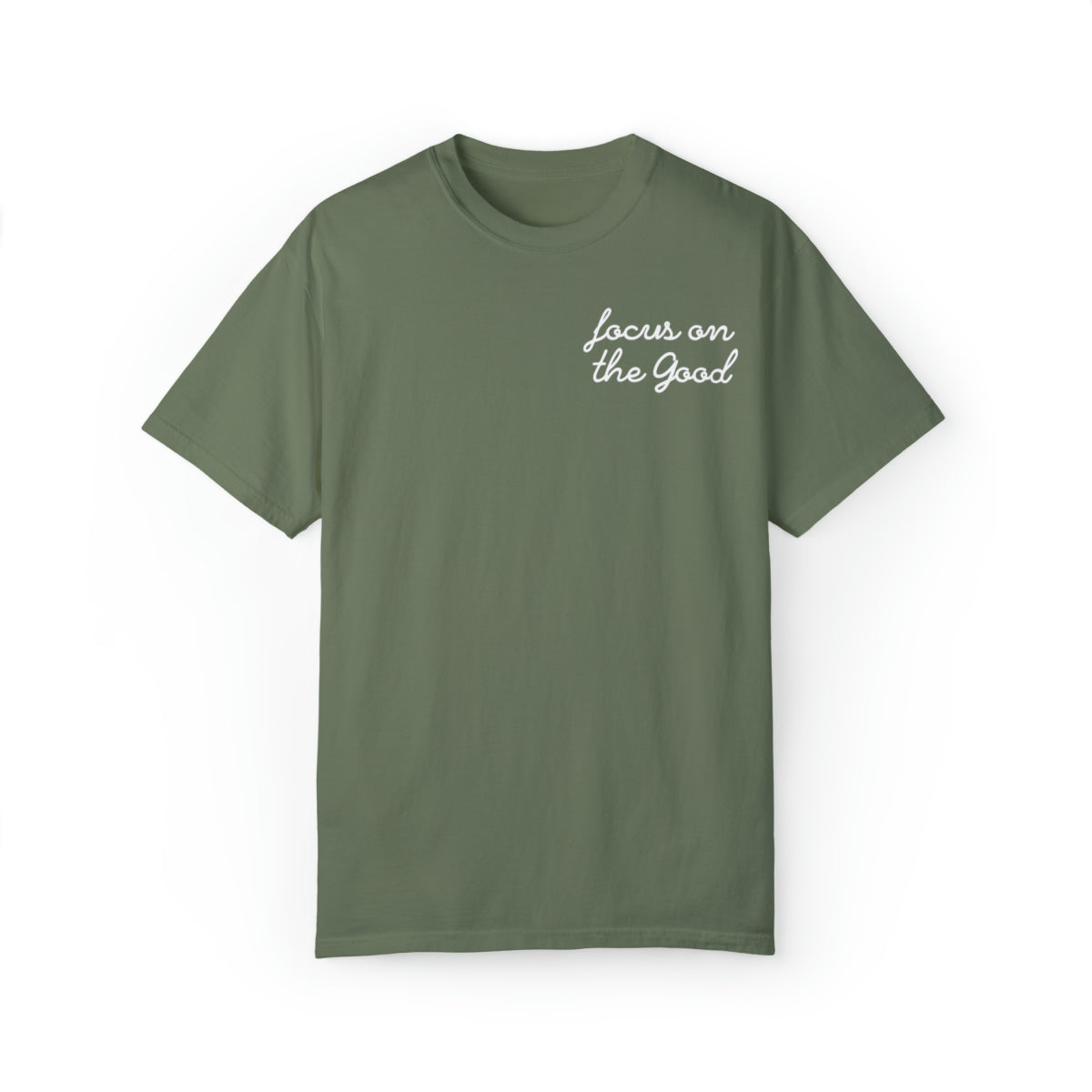 Camiseta unisex cómoda "Céntrate en lo bueno"