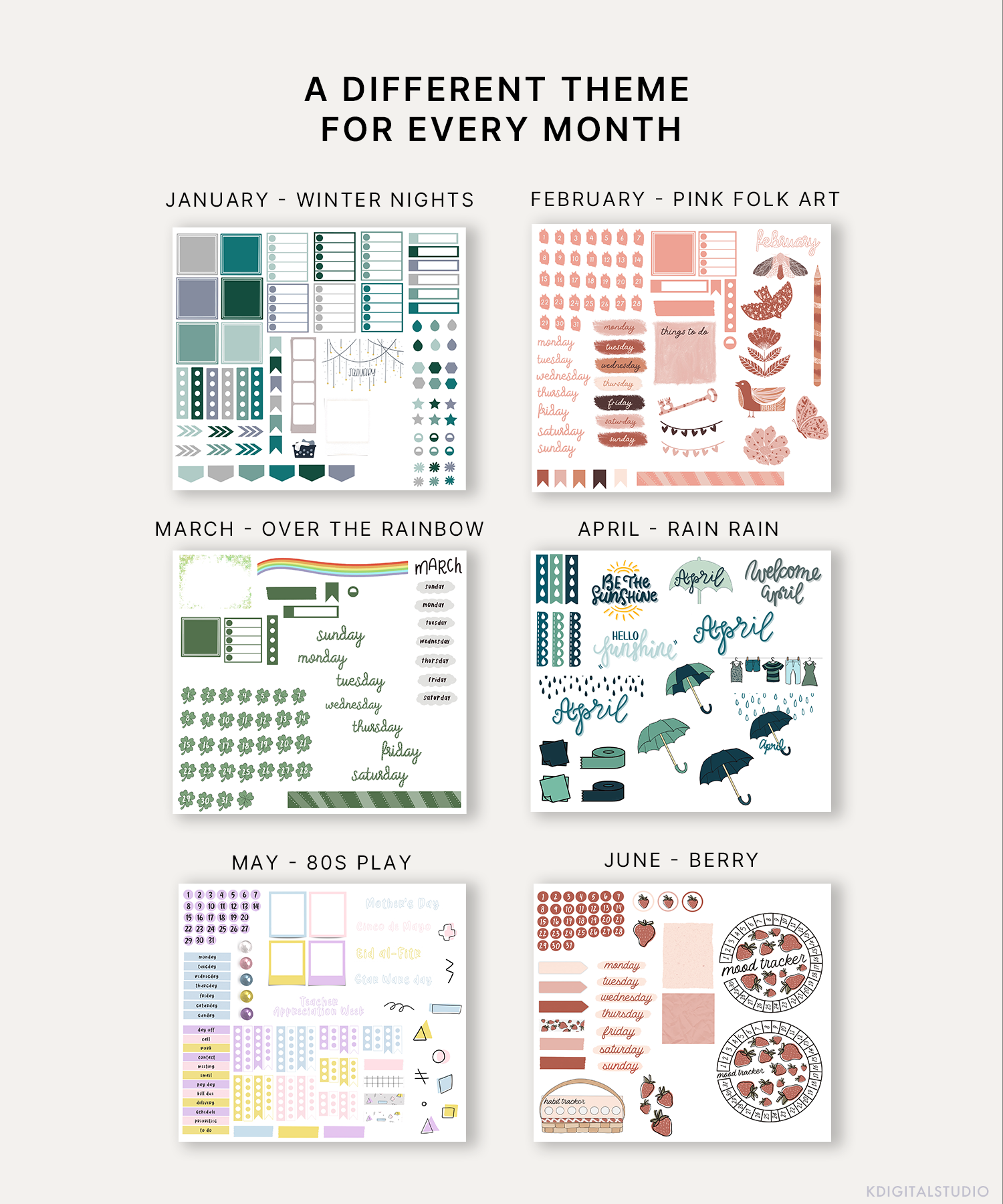 Monthly Themes Sticker Pack