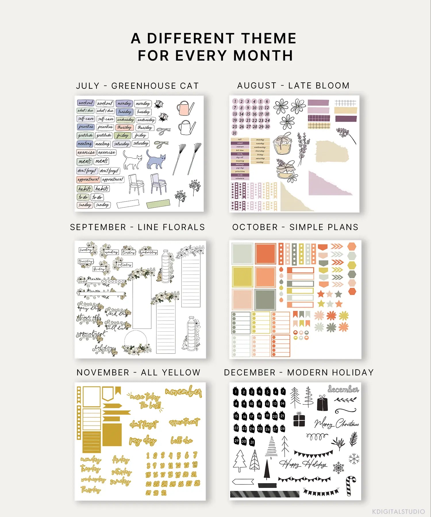 Monthly Themes Sticker Pack KDigitalStudio