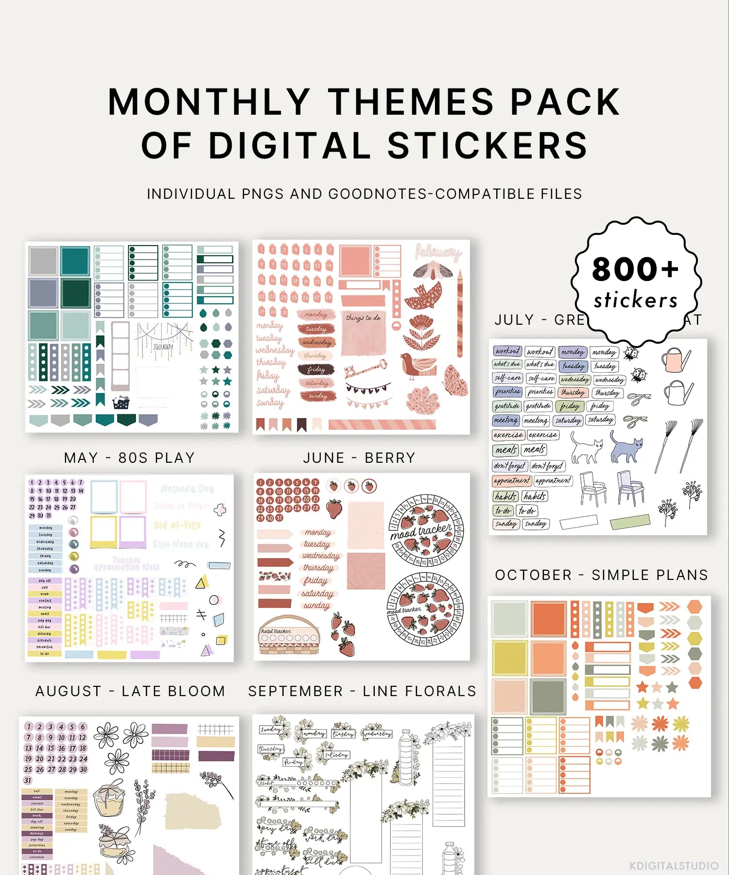 Monthly Themes Sticker Pack KDigitalStudio