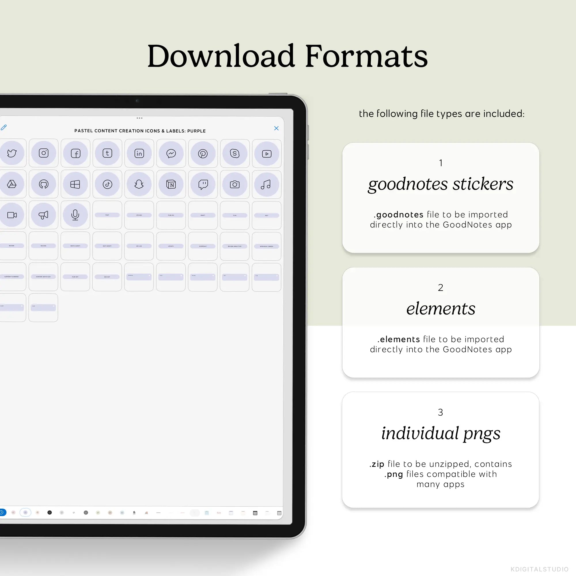 Pastel Content Creation Icons & Labels KDigitalStudio