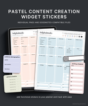 Widgets de creación de contenido en colores pastel