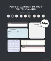 Widgets de creación de contenido en colores pastel