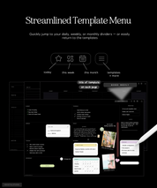 streamlined template menu in cyberry essentials planner