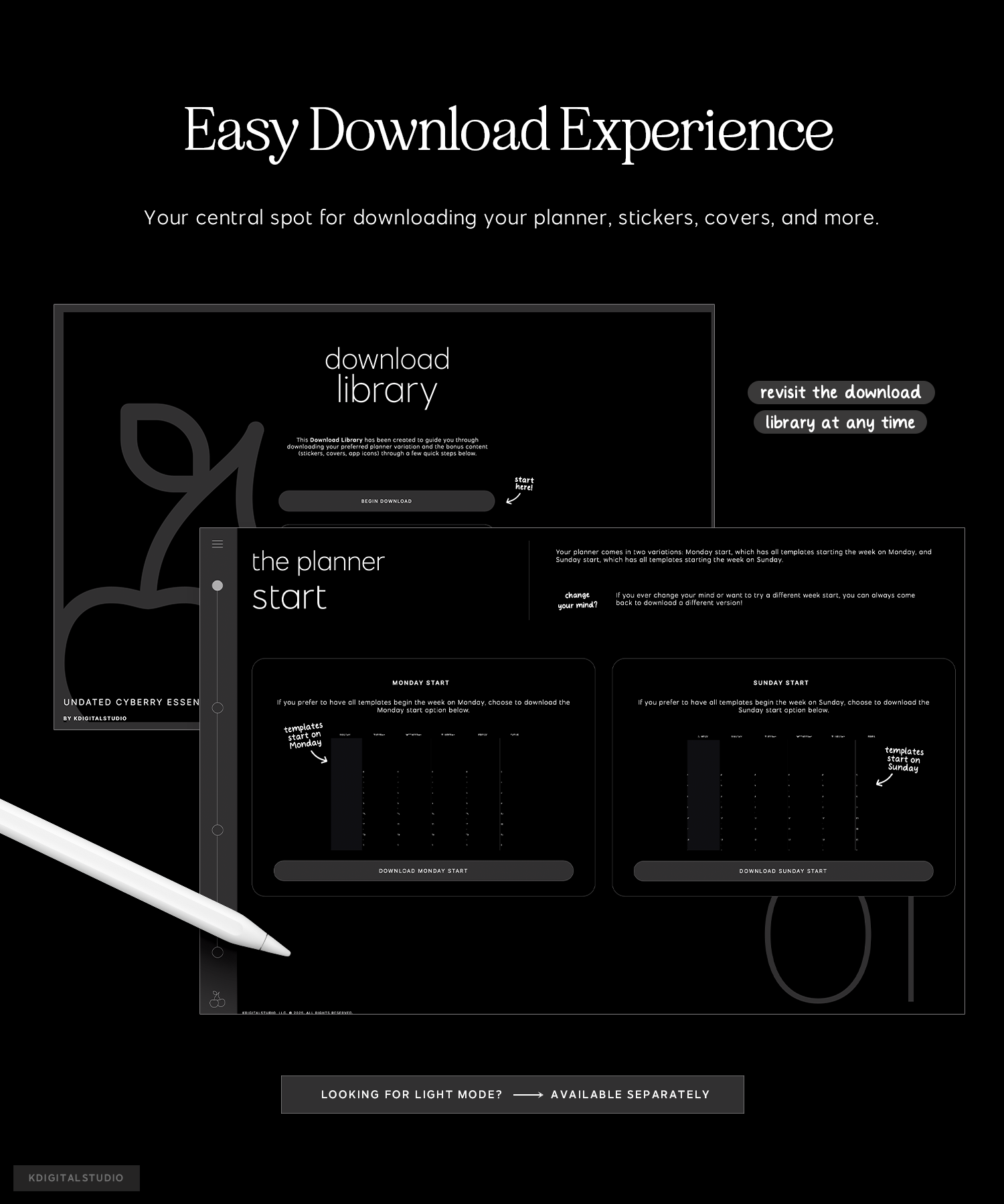 easy download experience for cyberry essentials planner