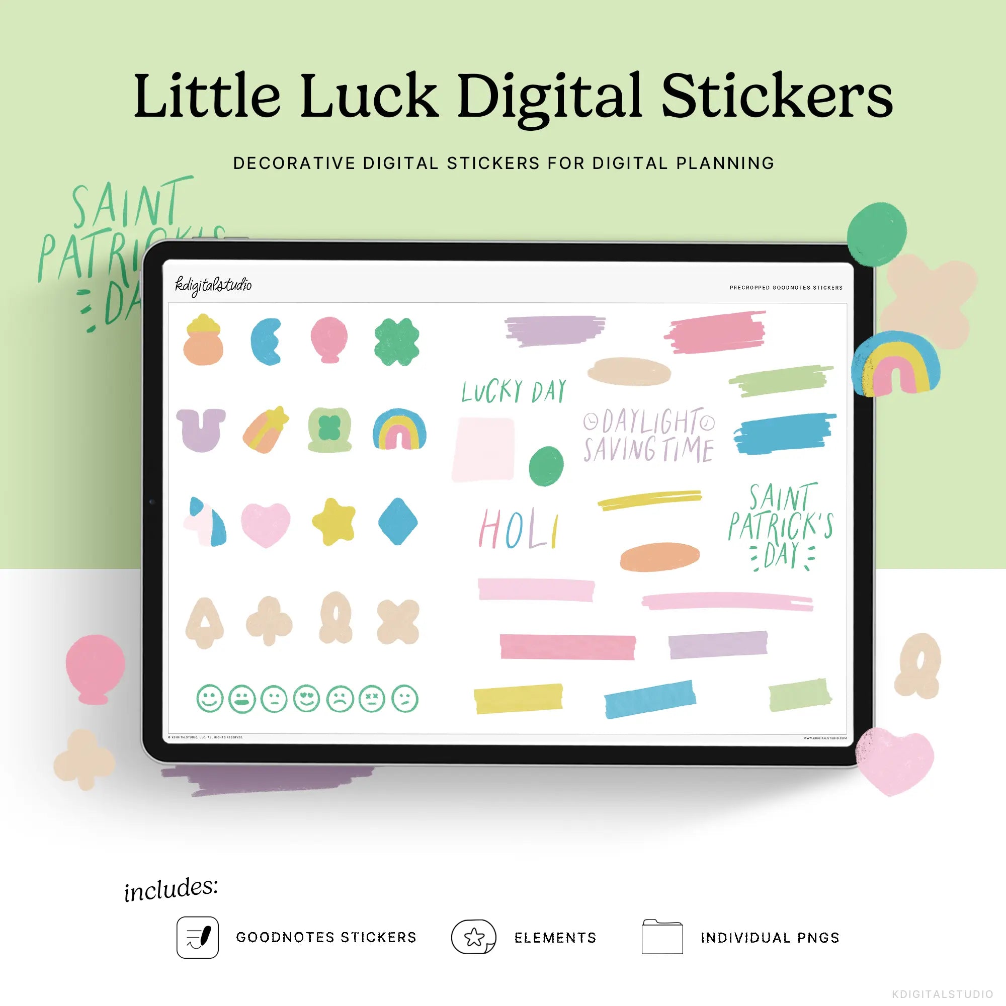 Little Luck March Digital Stickers KDigitalStudio