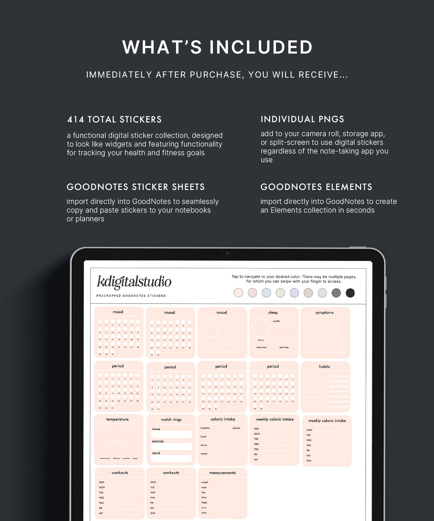 Widgets de fitness y bienestar en colores pastel