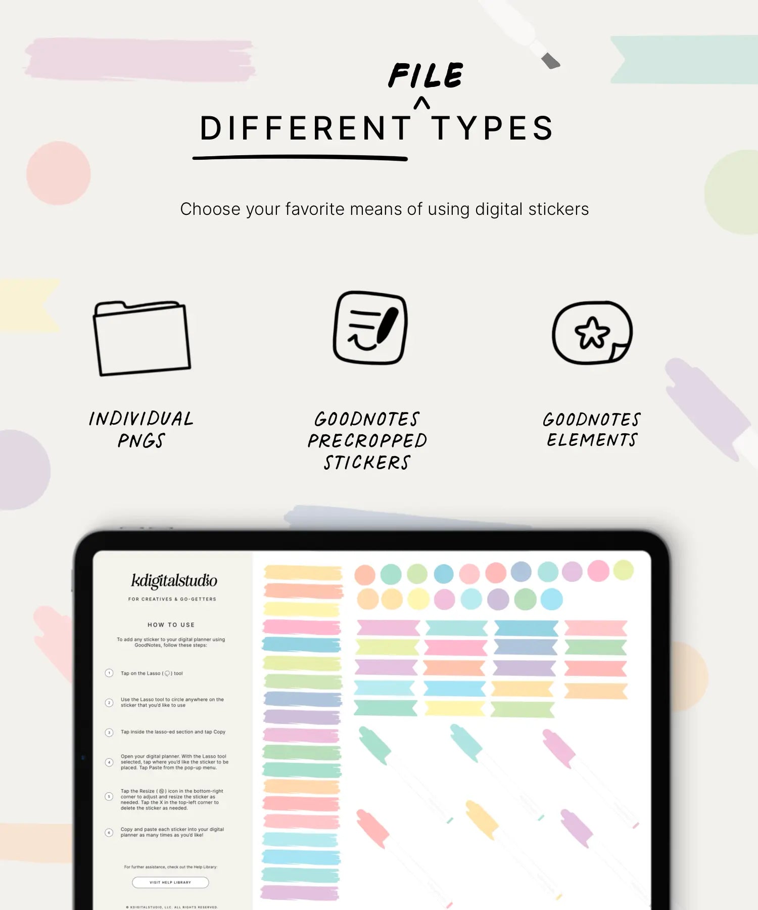 Highlighter Digital Stickers KDigitalStudio