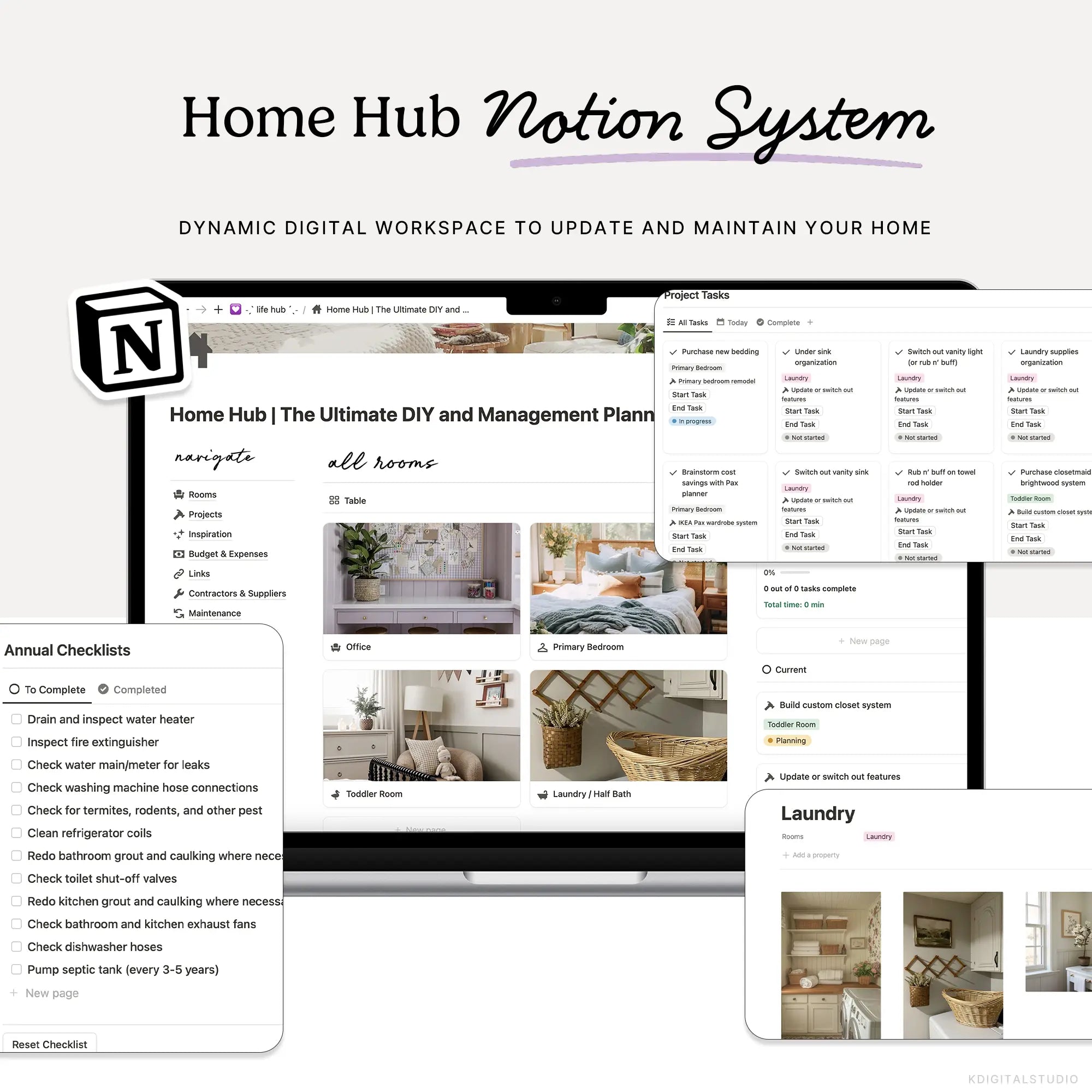 Home Hub Notion System KDigitalStudio