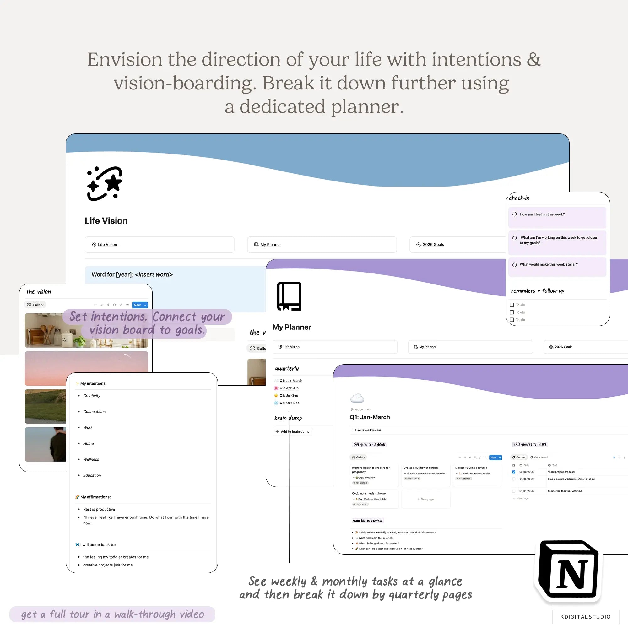 2026 Notion Life Planner & Log Notion System KDigitalStudio