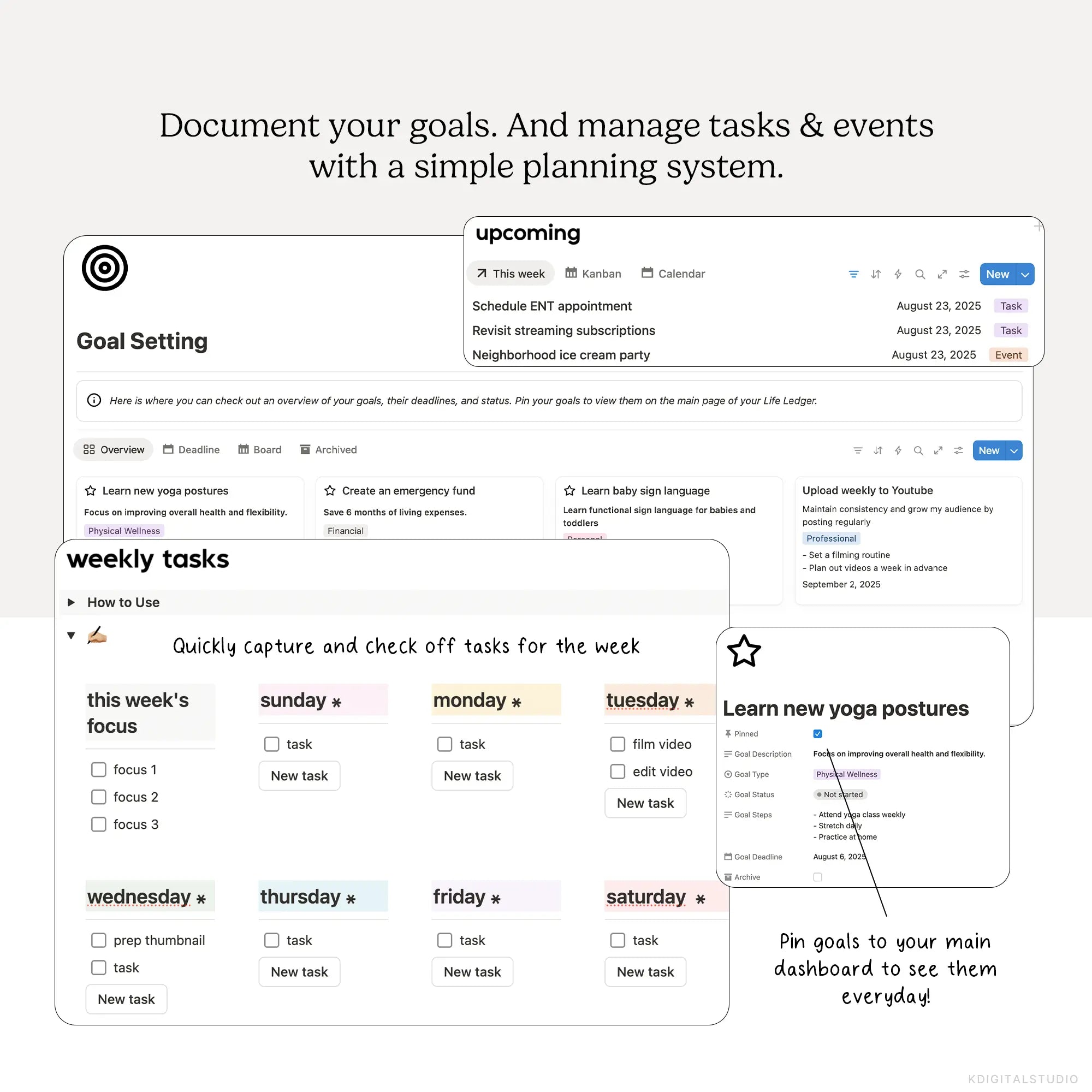Life Ledger Notion System KDigitalStudio