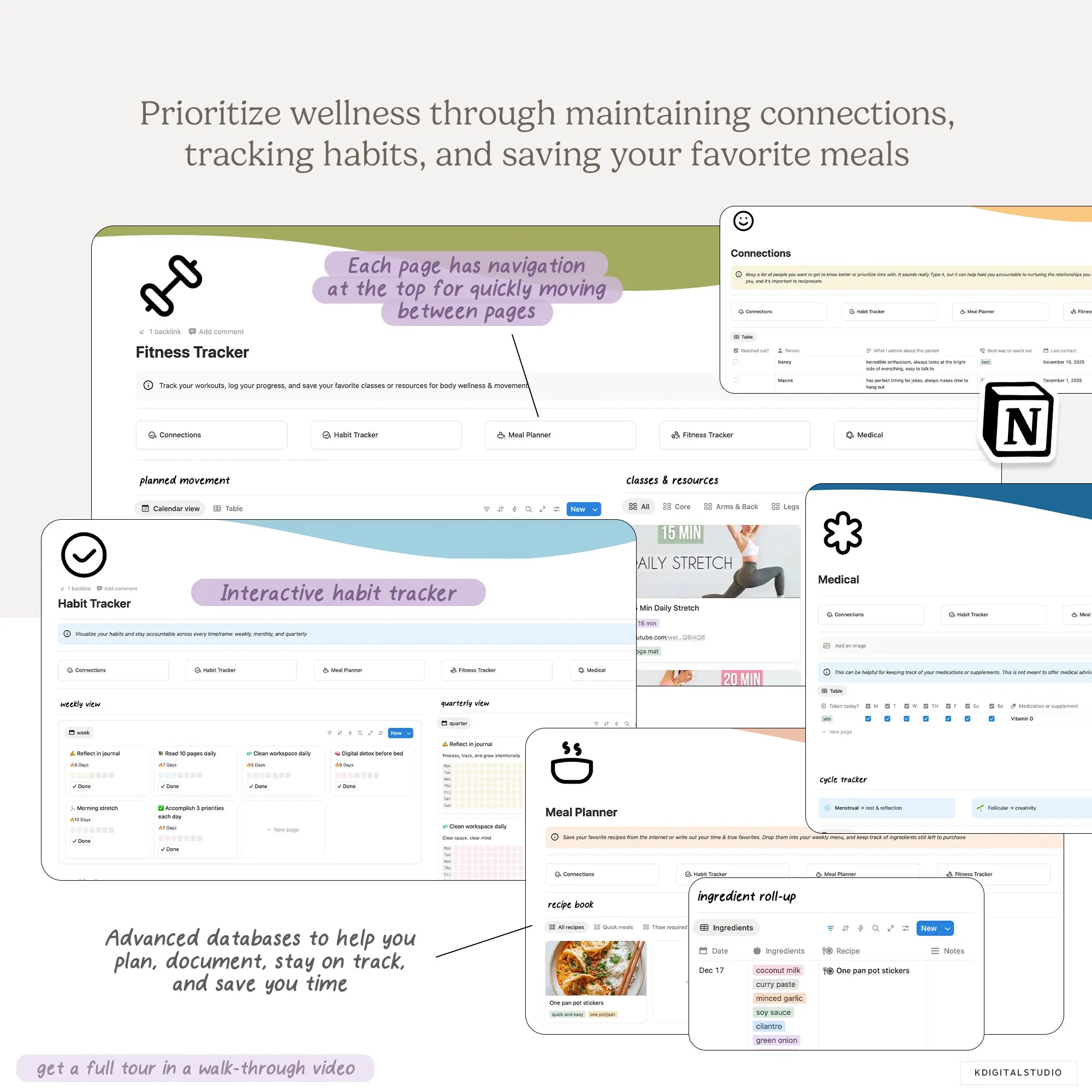 2026 Notion Life Planner & Log Notion System KDigitalStudio