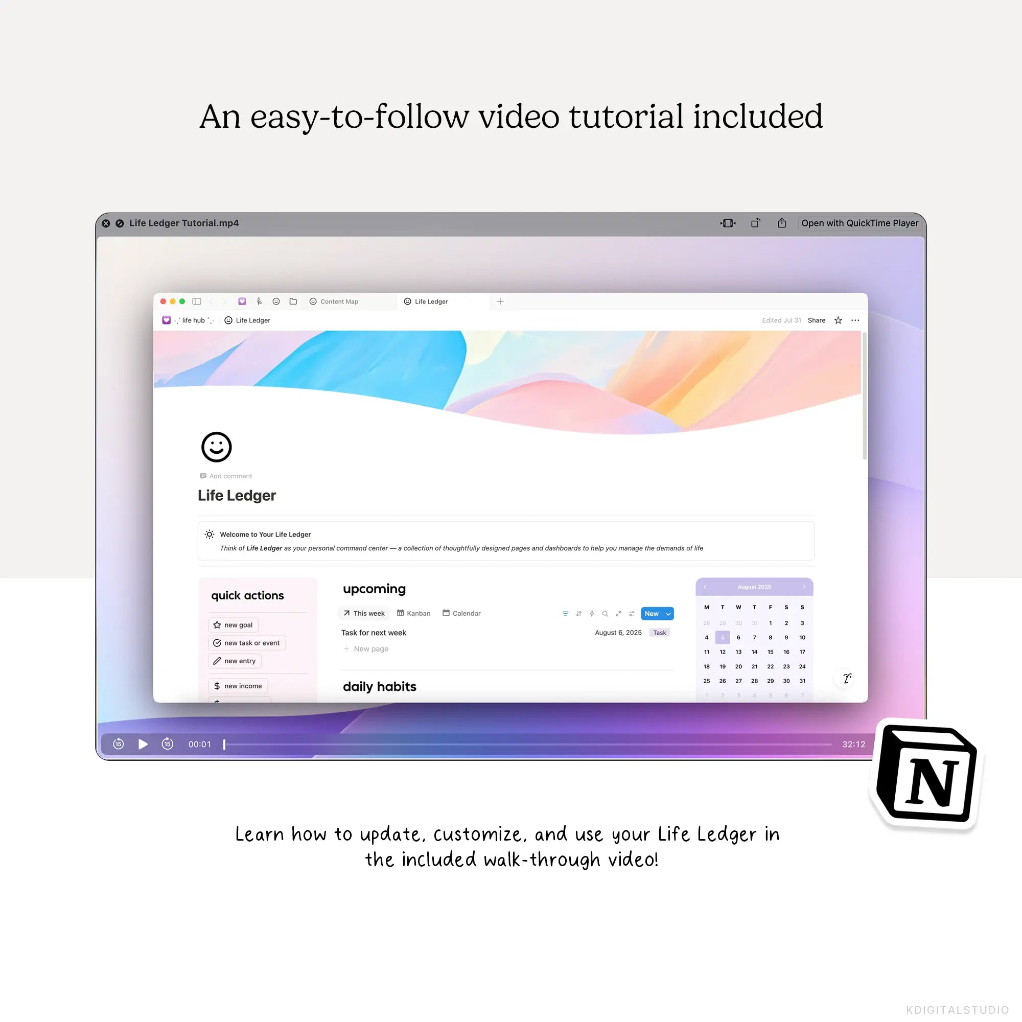Life Ledger Notion System KDigitalStudio