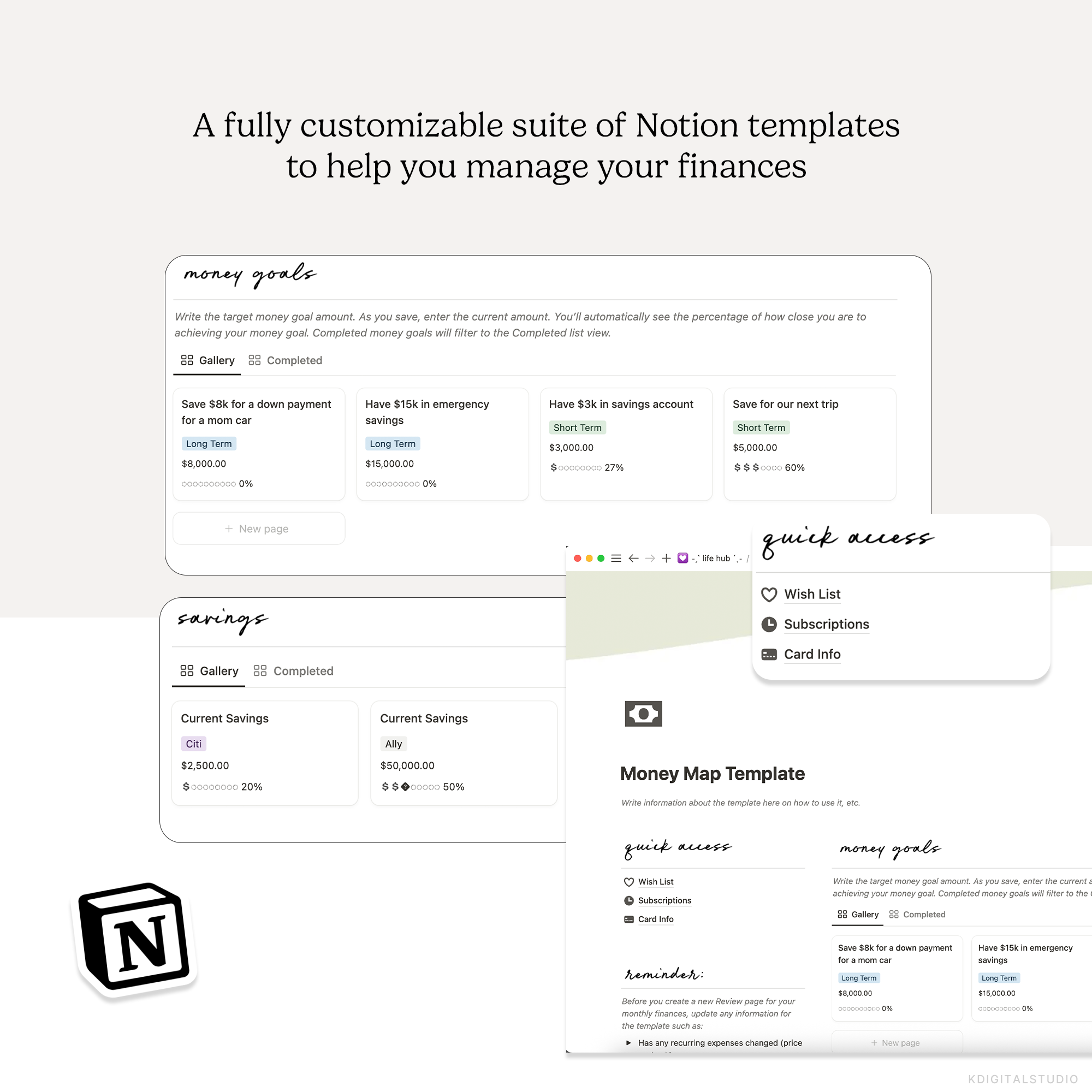 Money Map Notion Pack