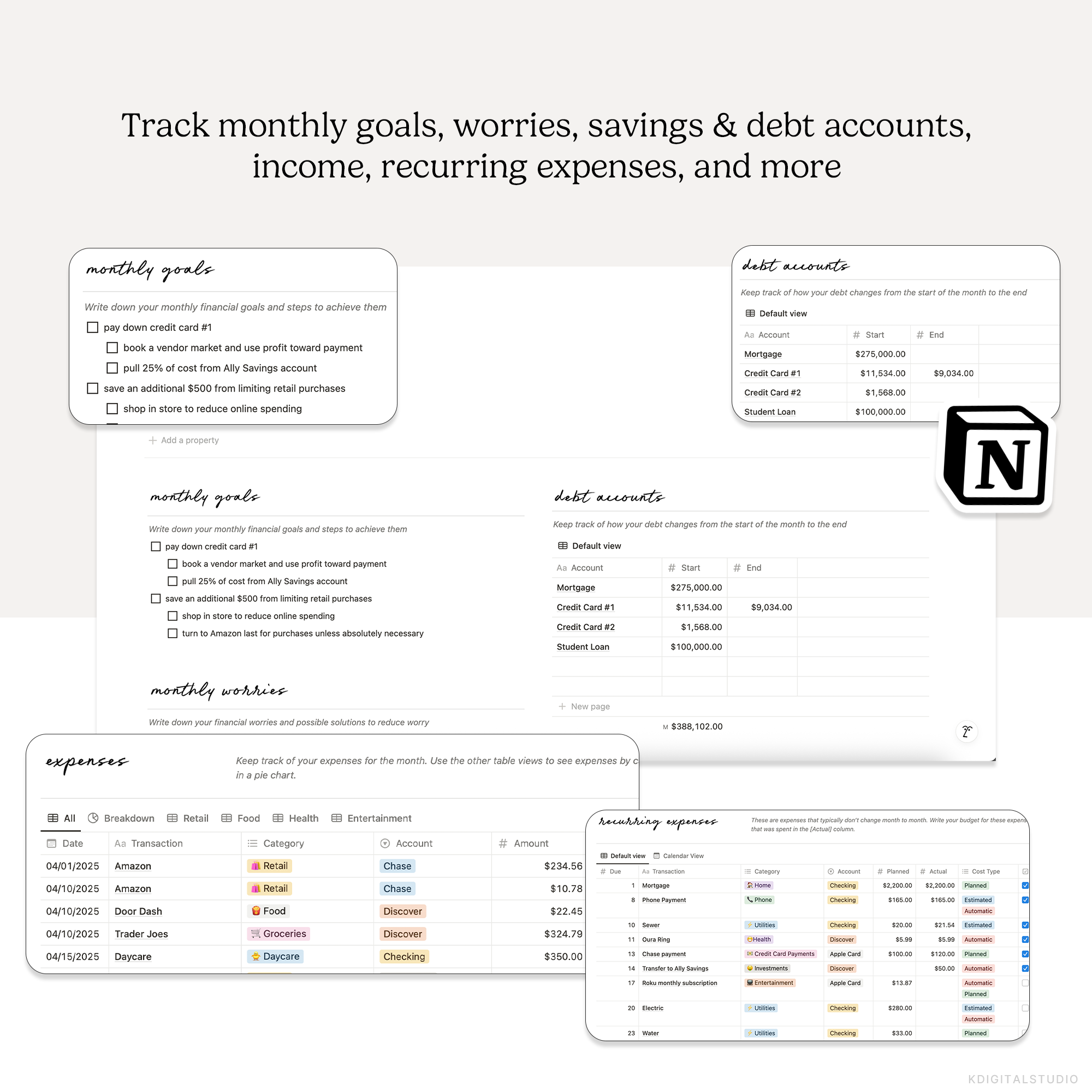Money Map Notion Pack