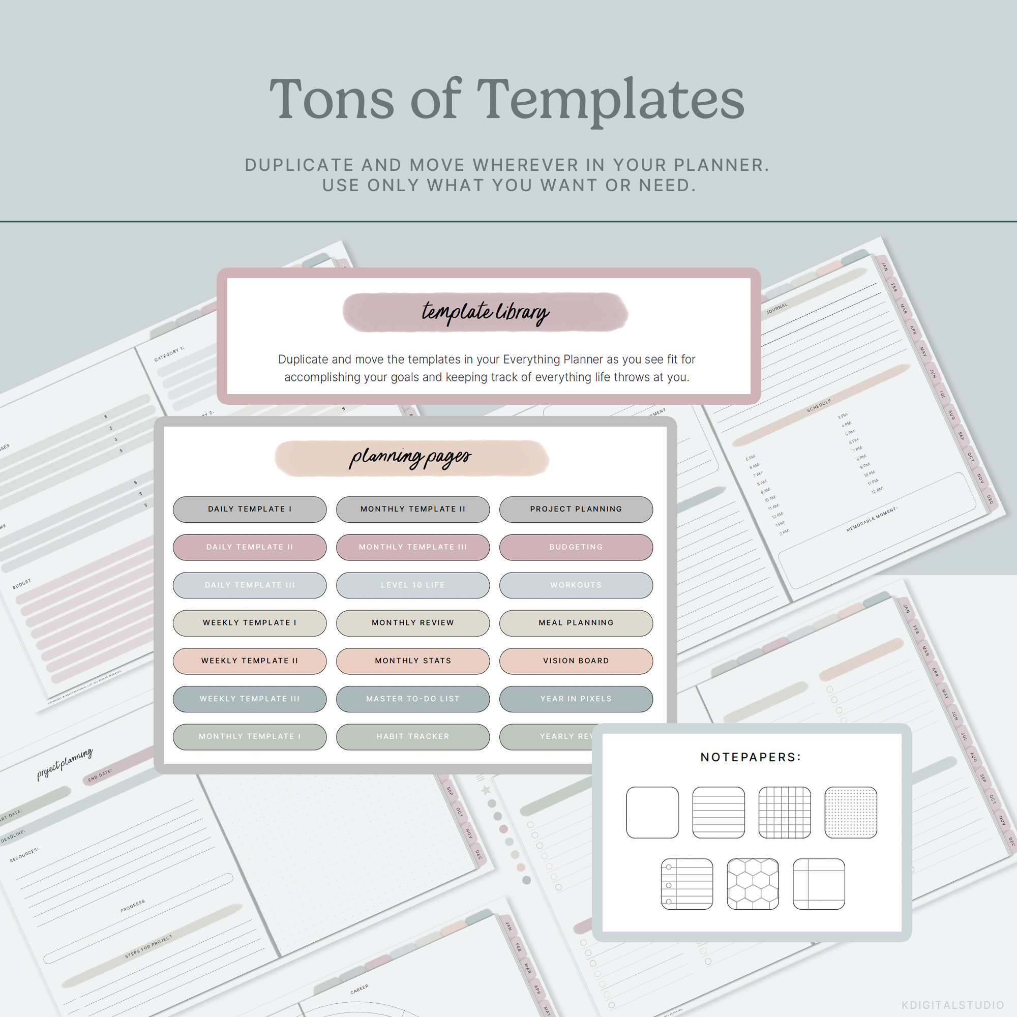 2025-26 Mid-Year Everything Planner in Muted