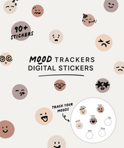 Neutral Mood Trackers Digital Stickers