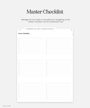 master checklist in cyberry notebook