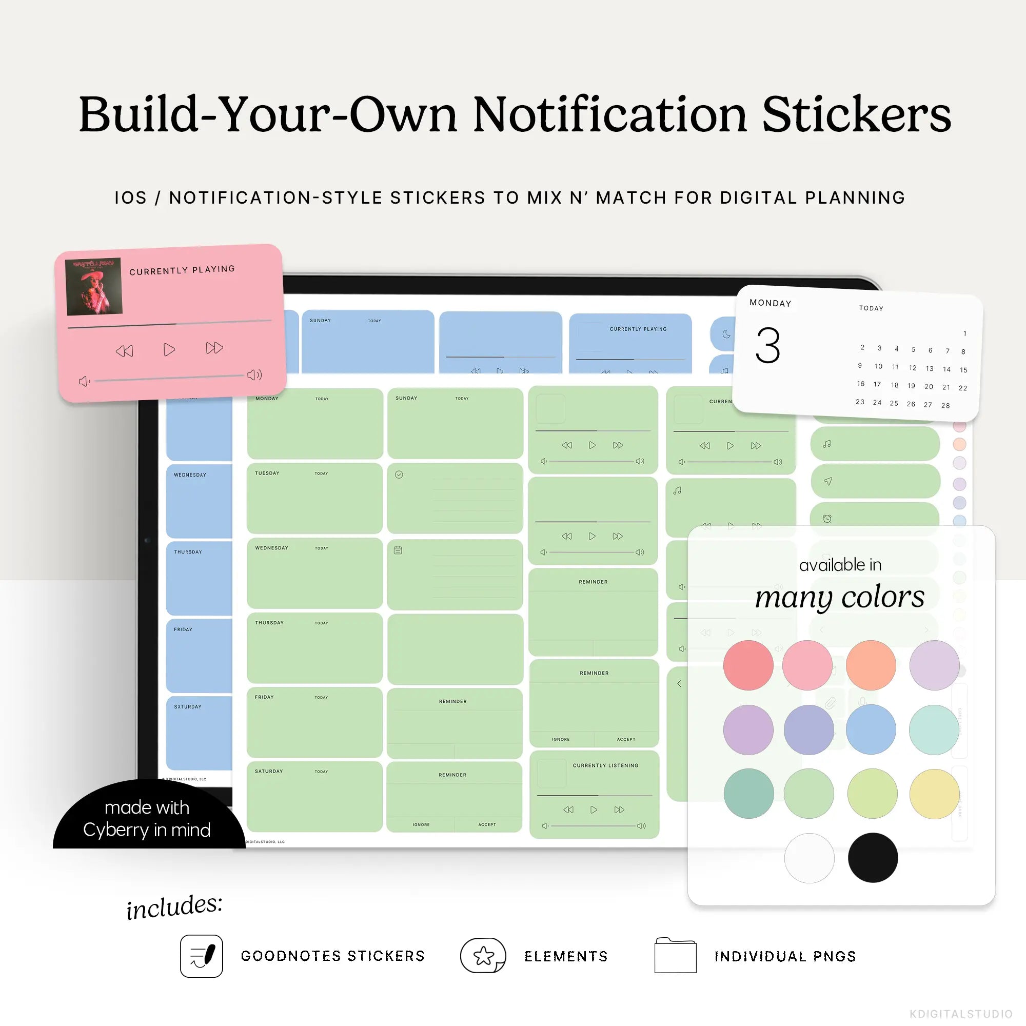 Build-Your-Own Notification Digital Stickers KDigitalStudio