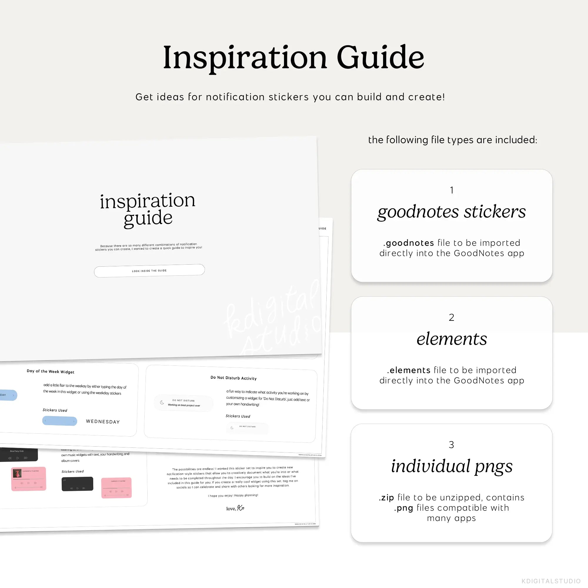 Build-Your-Own Notification Digital Stickers KDigitalStudio