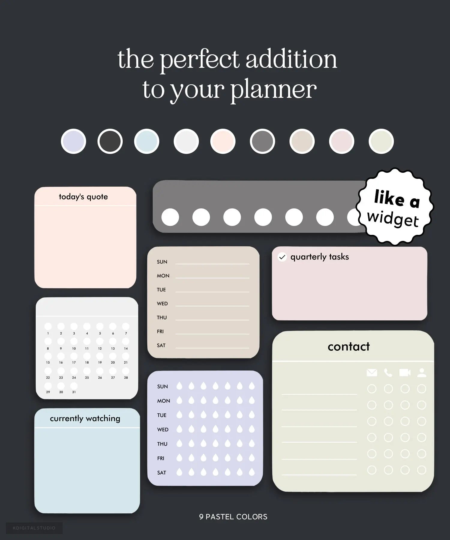 Pastel Planning Widgets KDigitalStudio