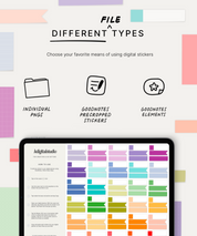 Pegatinas digitales con notas adhesivas