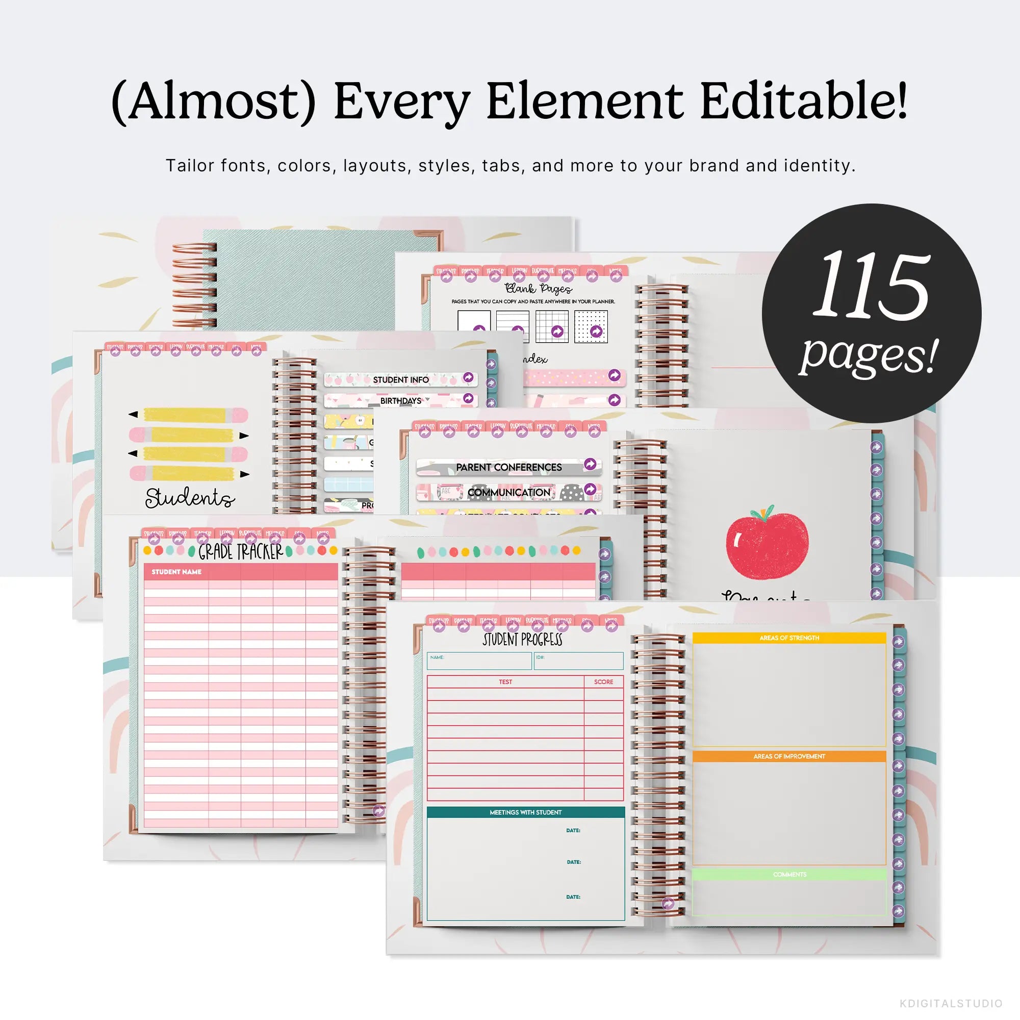 Keynote Kit: Editable Teacher Planner KDigitalStudio