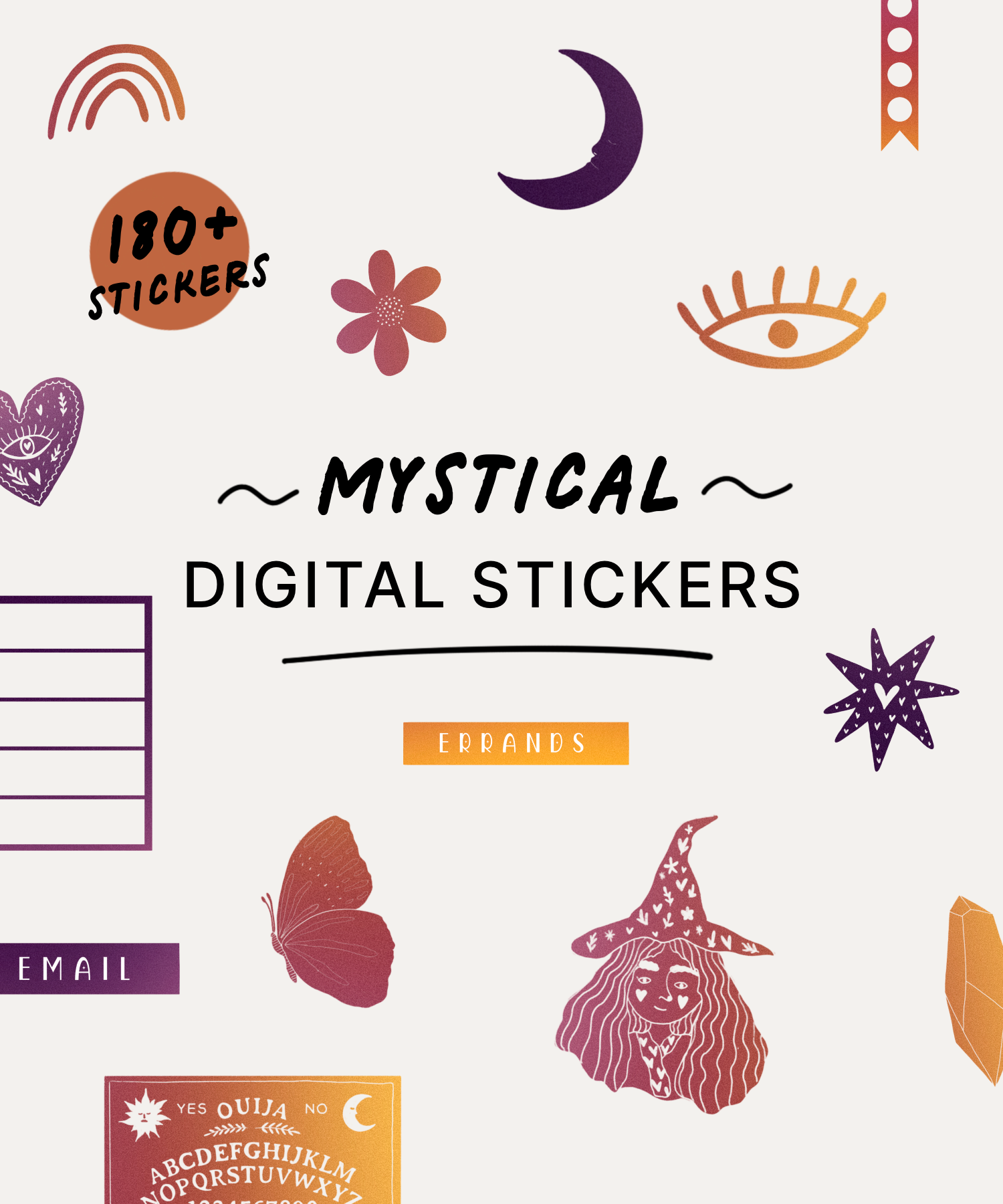 Pegatinas digitales místicas