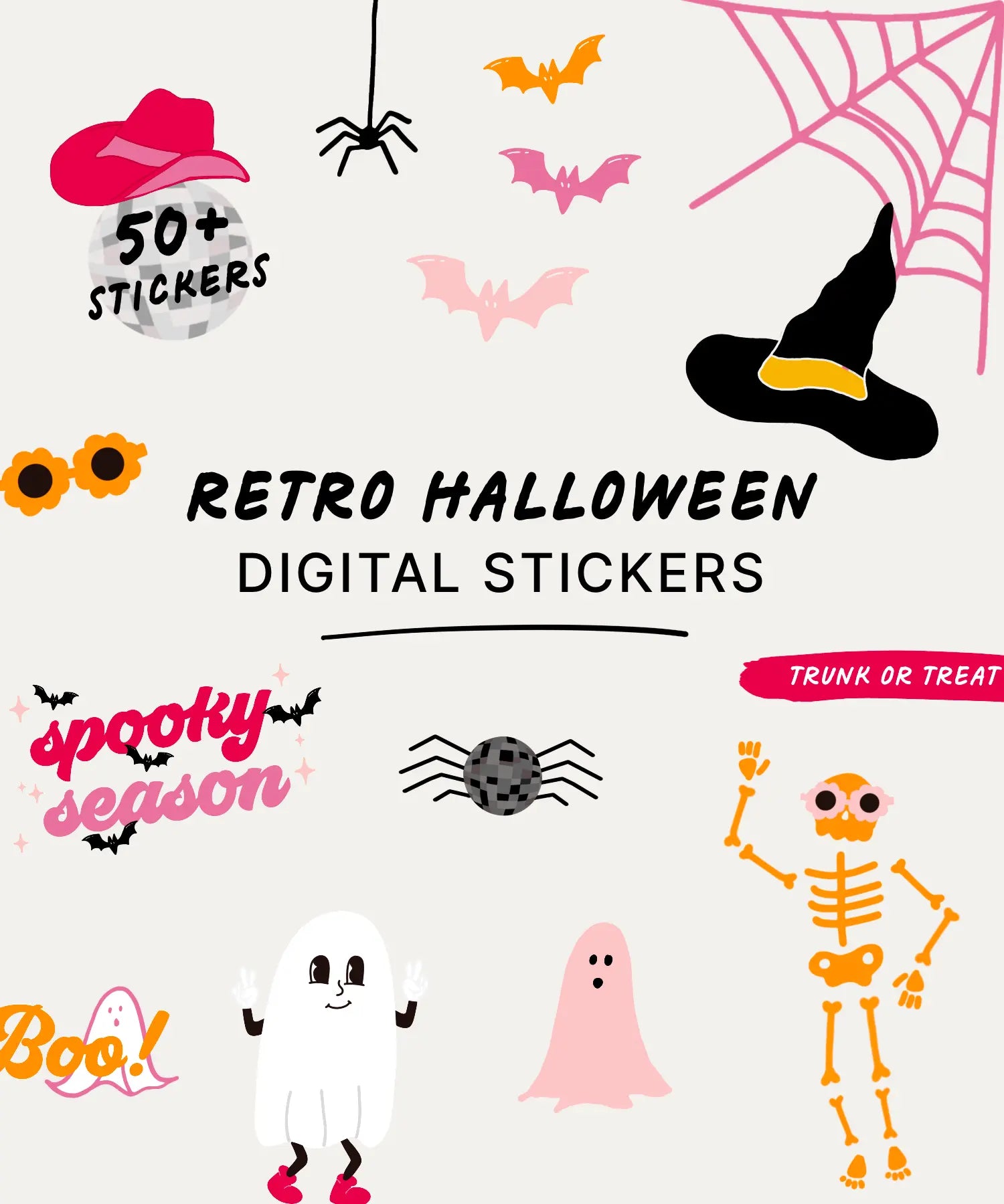 Retro Halloween Stickers KDigitalStudio