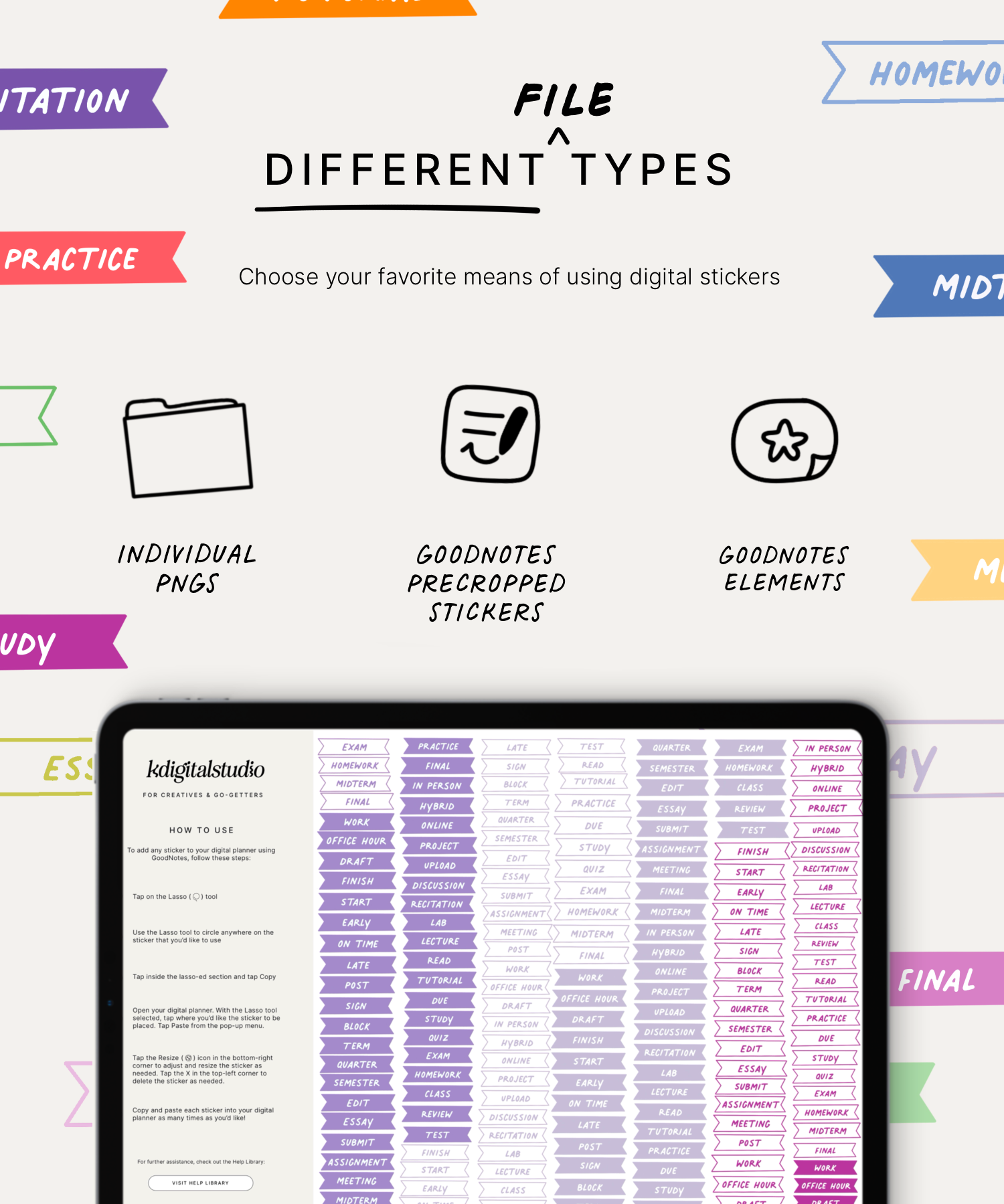 Pegatinas digitales de bandera estudiantil