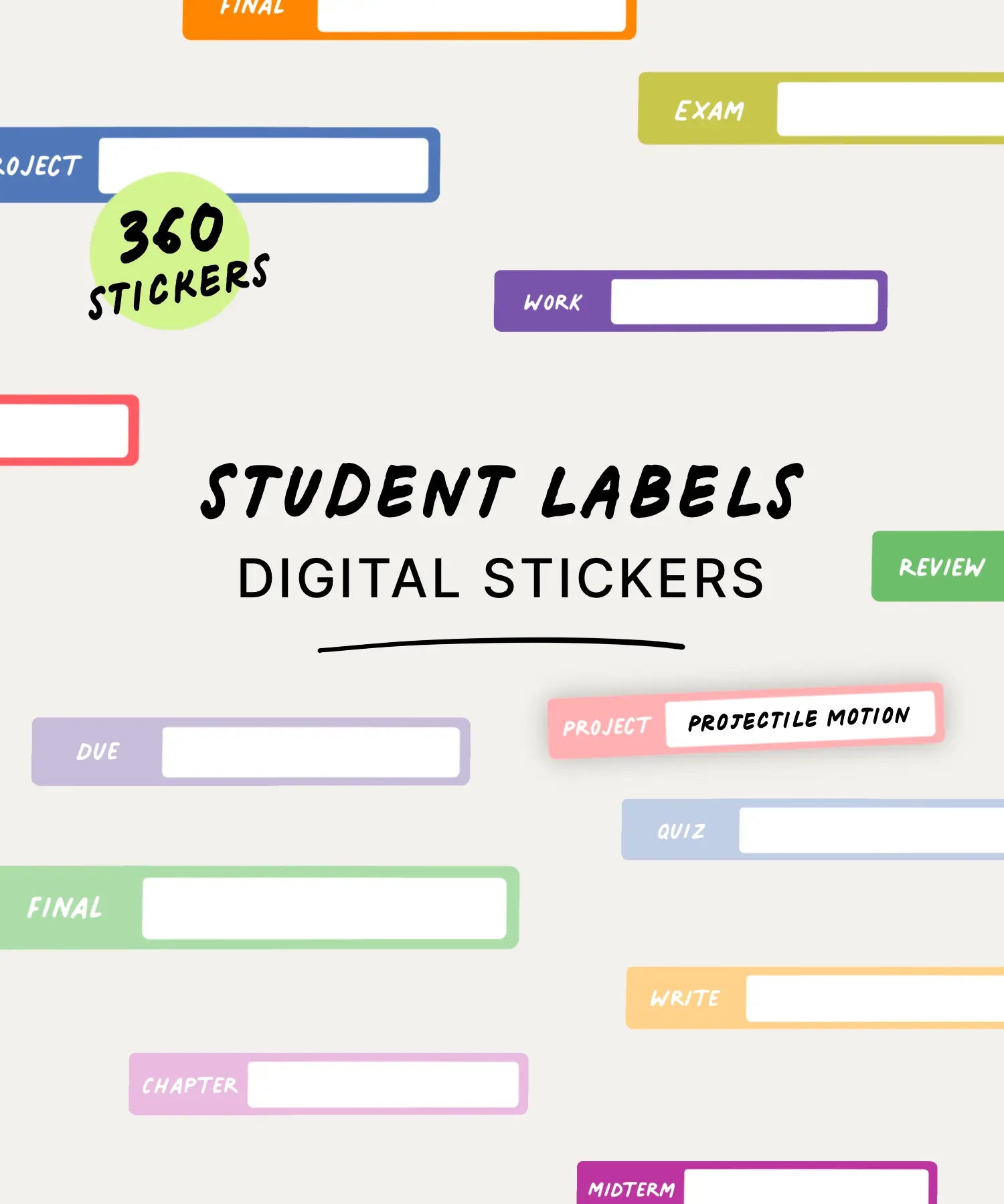 Student Labels Digital Stickers KDigitalStudio