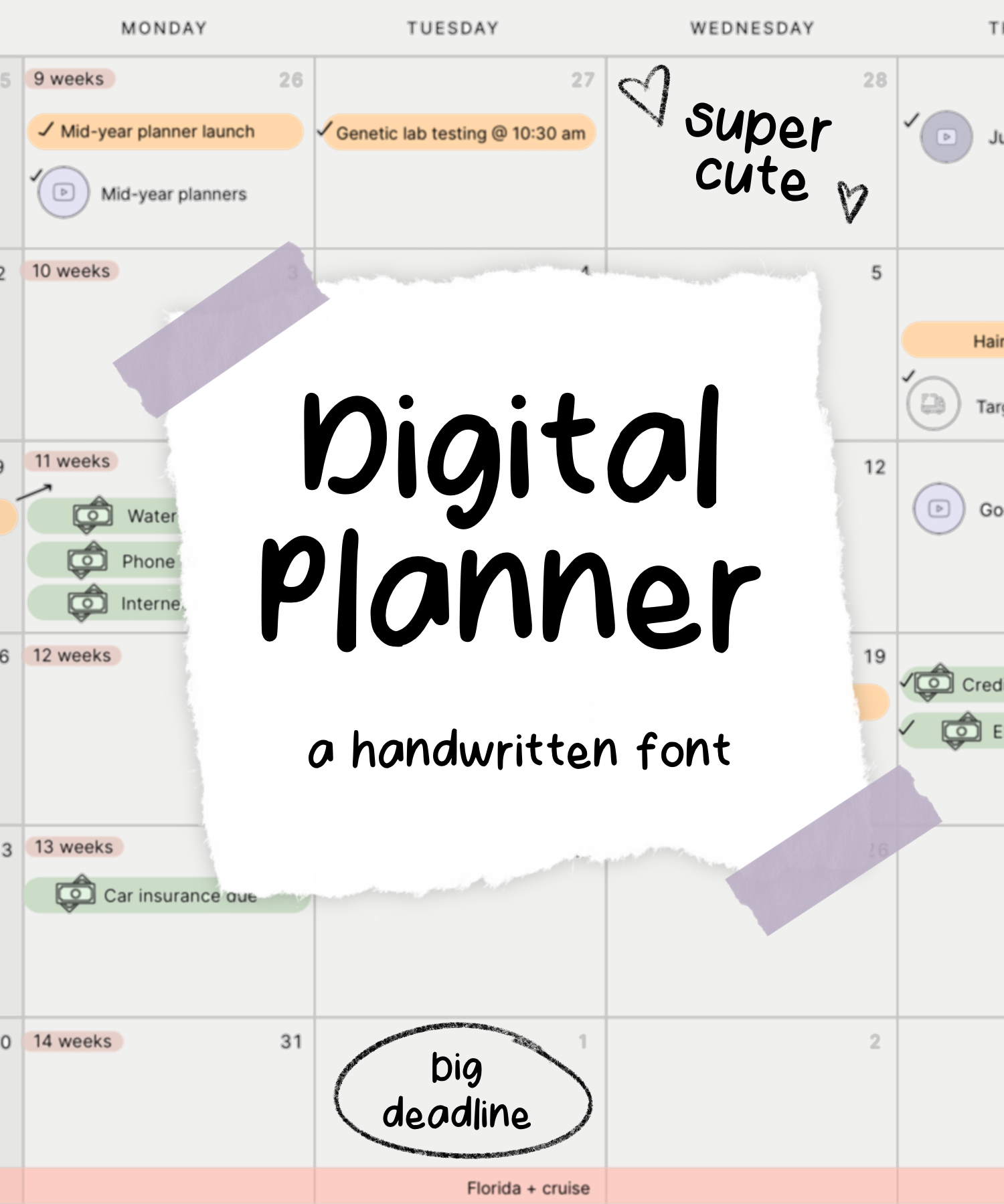 Digital Planner Font