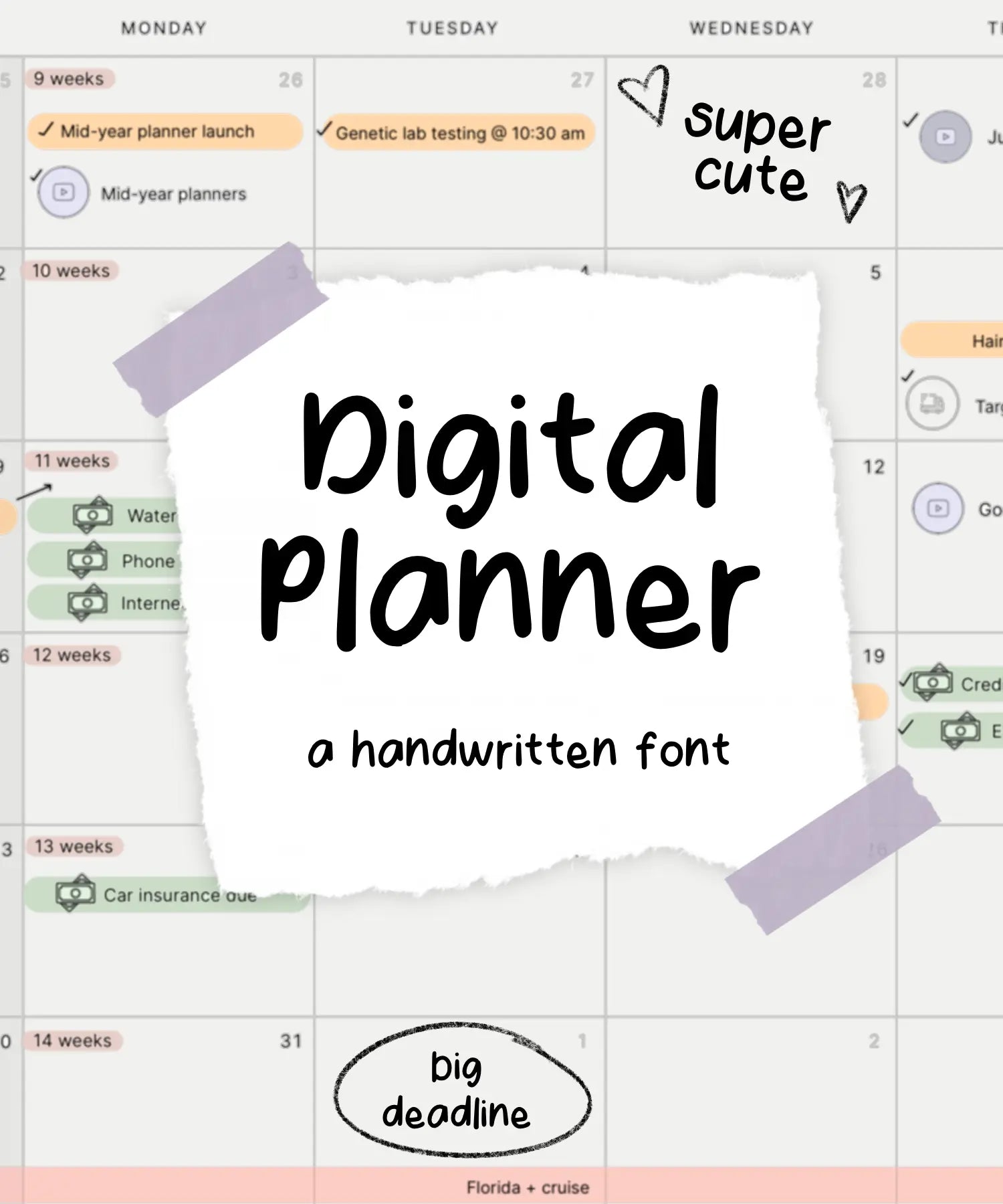 Digital Planner Font KDigitalStudio