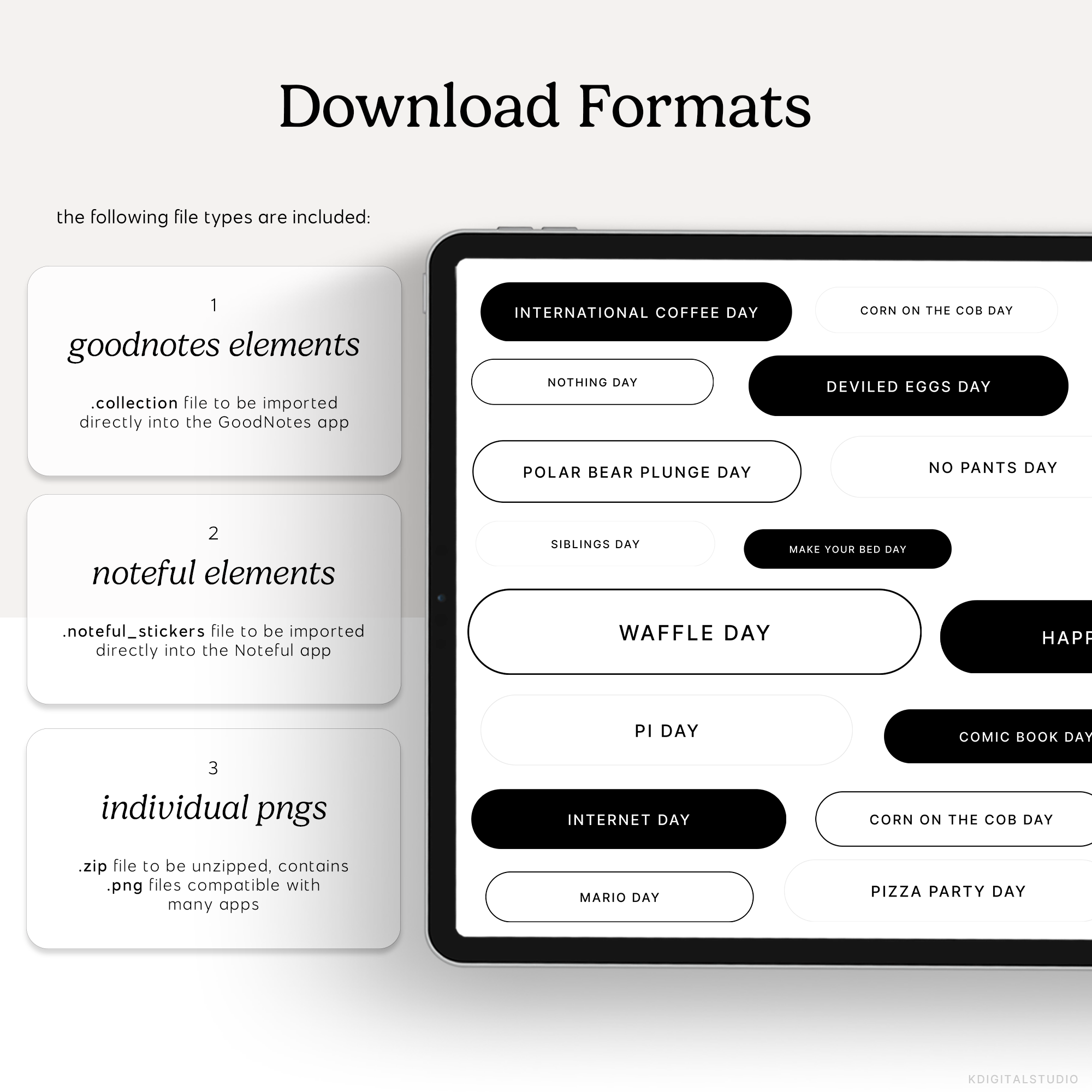 Wacky Holidays & Events (Minimal) Digital Stickers