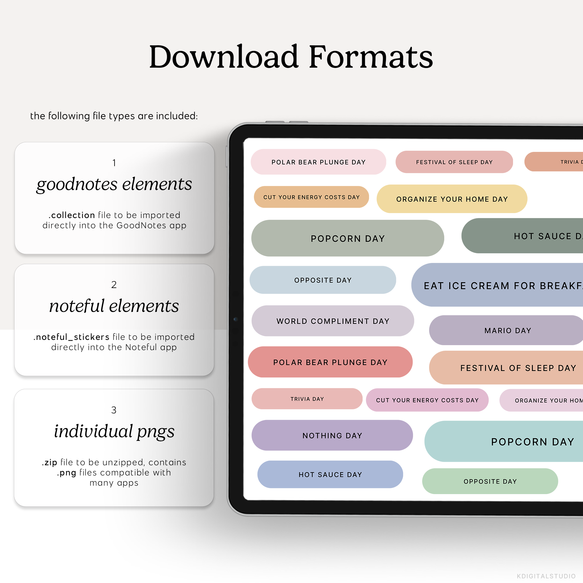 Wacky Holidays & Events (Rainbow) Digital Stickers