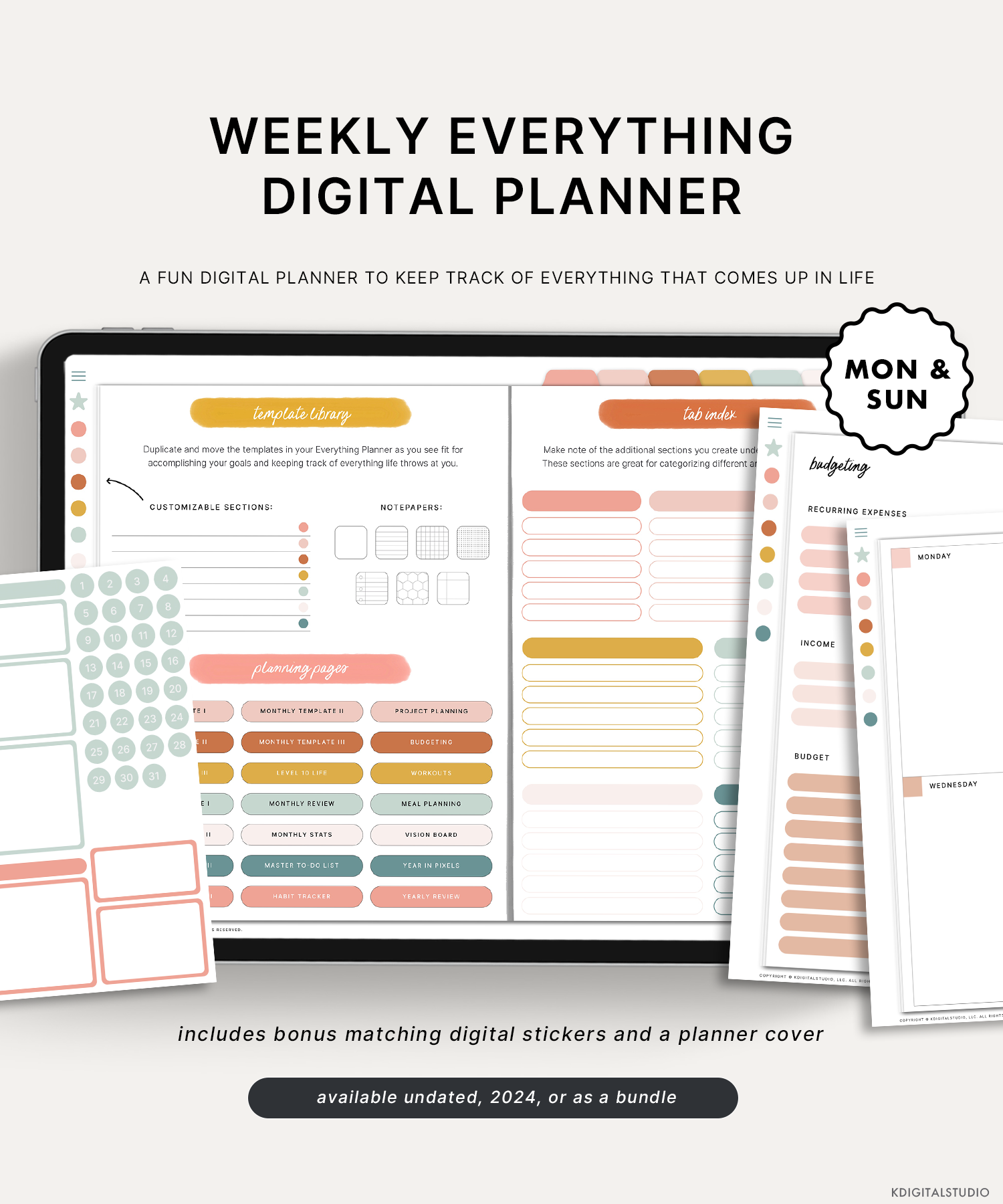 Digital Weekly Planner – TinyYume