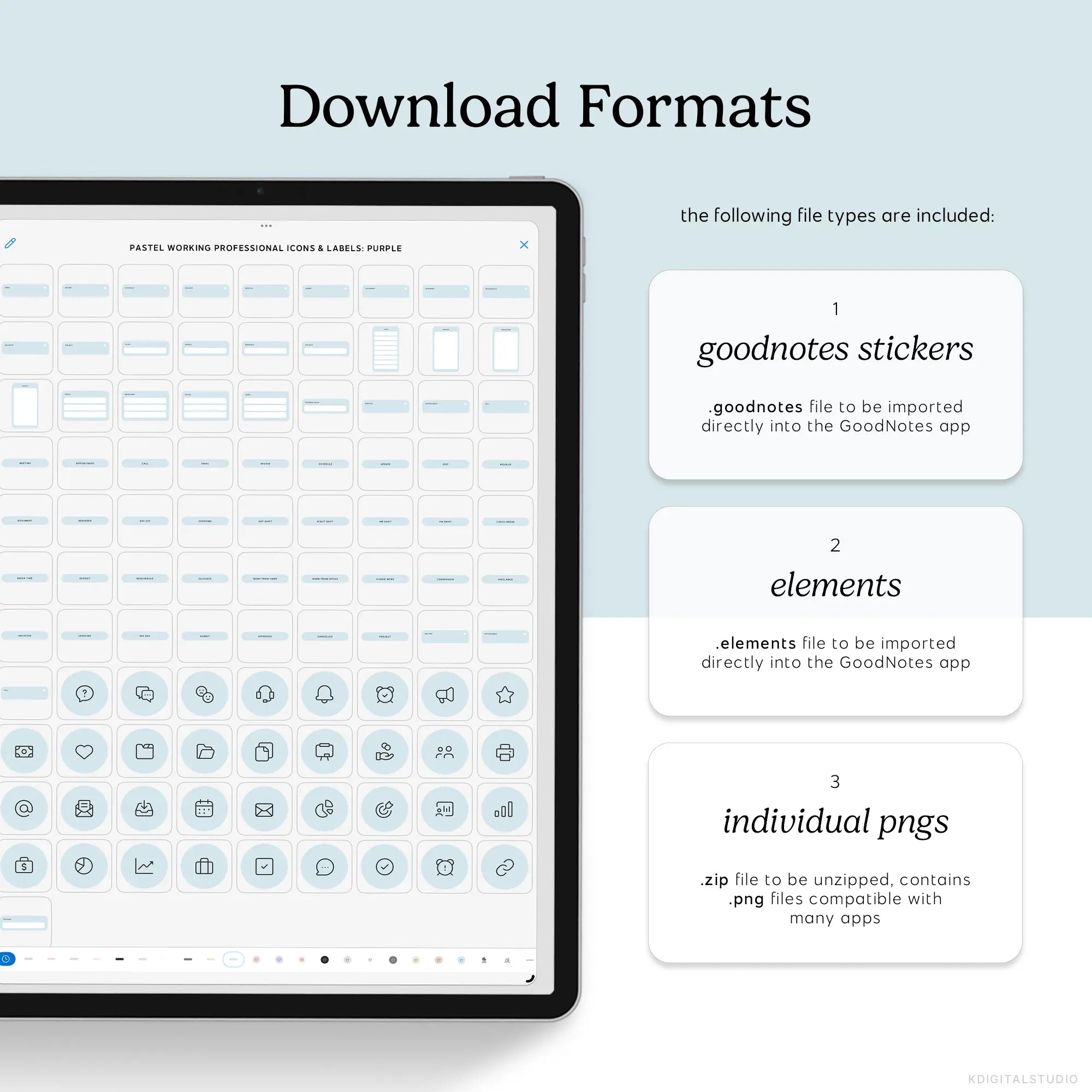 Pastel Working Professional Icons & Labels KDigitalStudio