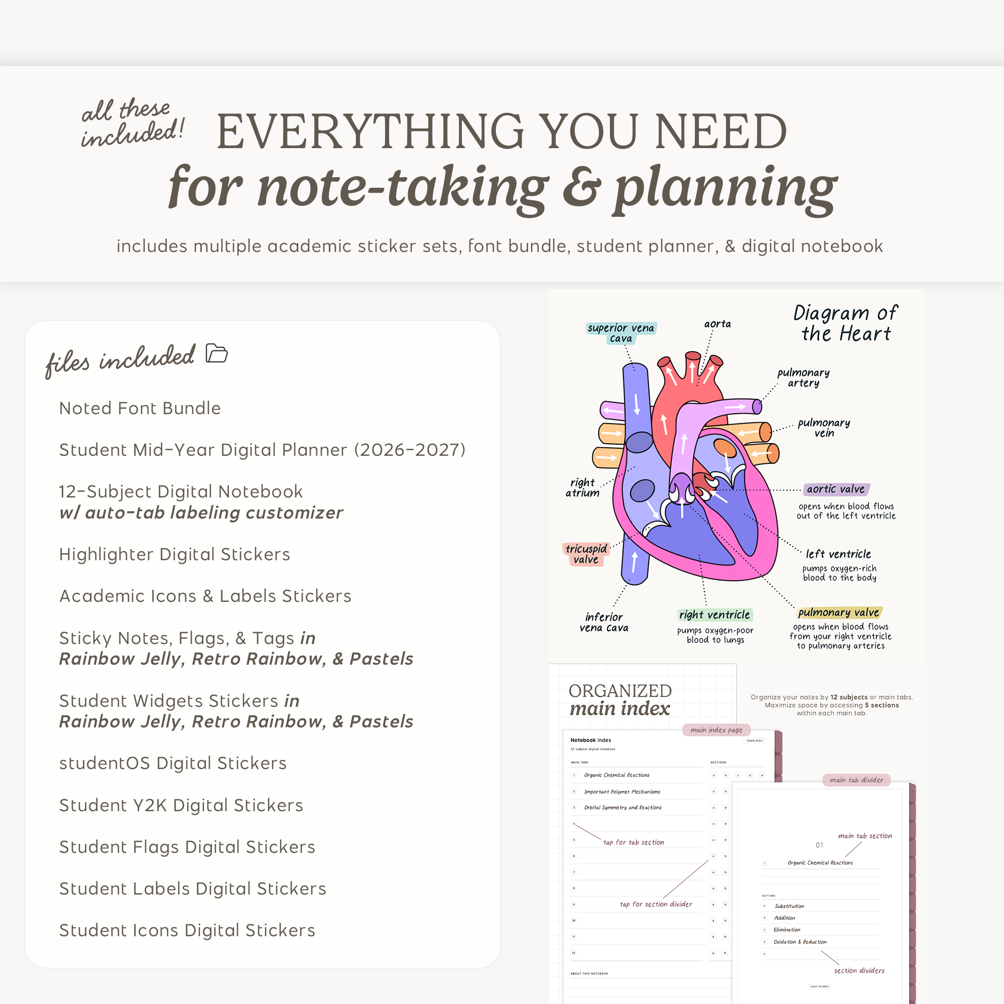 Back to School Digital Stationery BUNDLE KDigitalStudio